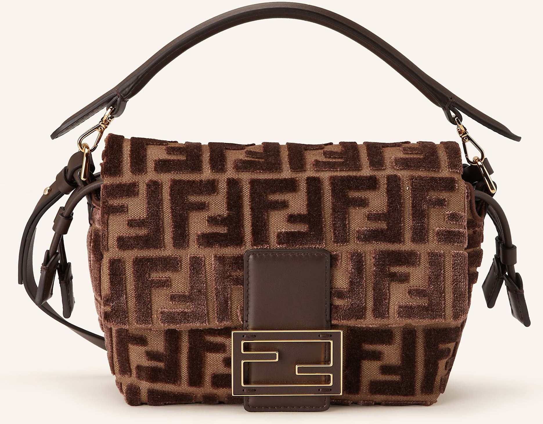 Thumbnail - Fendi Umhängetasche Mamma Baguette Small braun