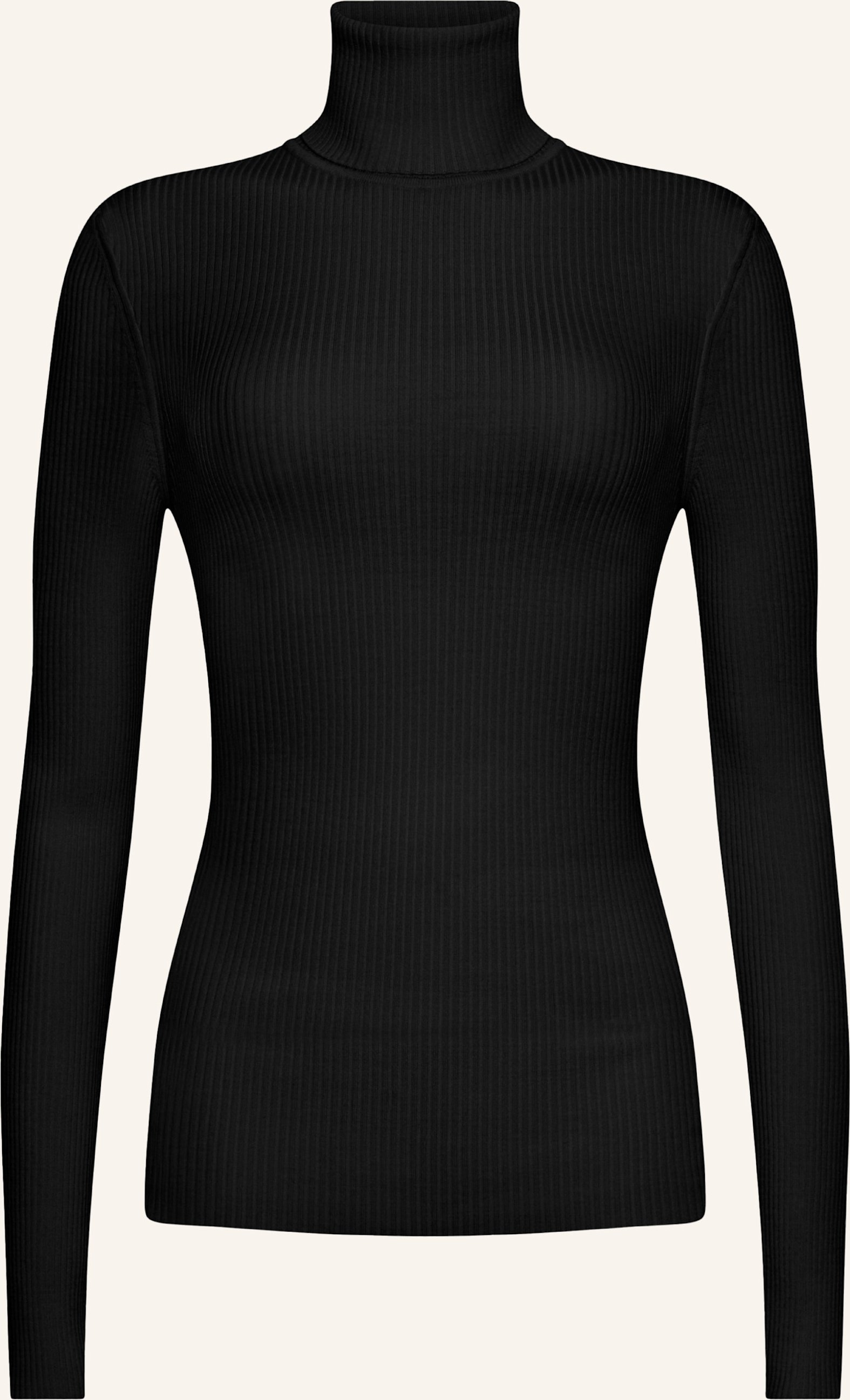 Wolford Pullover Merino Fine Rib Top Long Sleev schwarz