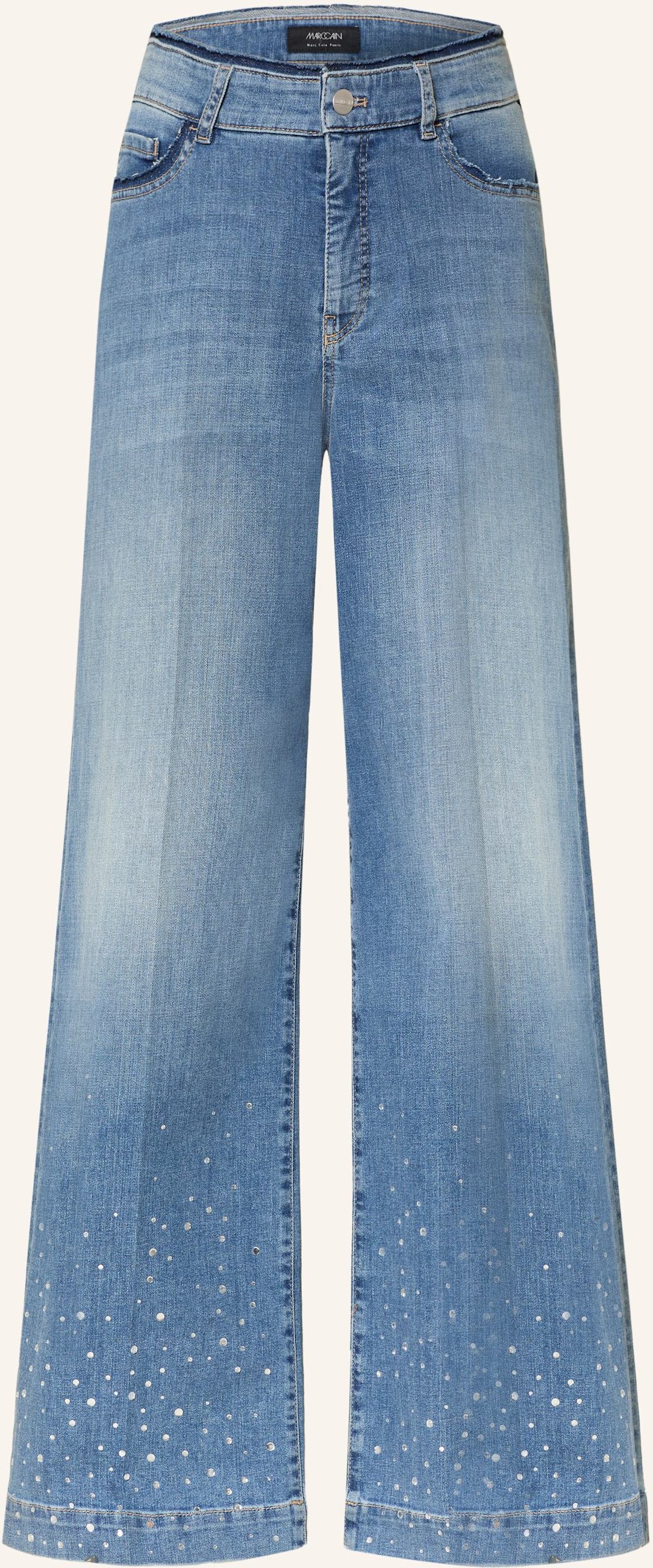Thumbnail - Marc Cain Wide Leg Jeans Warri Mit Schmucksteinen blau