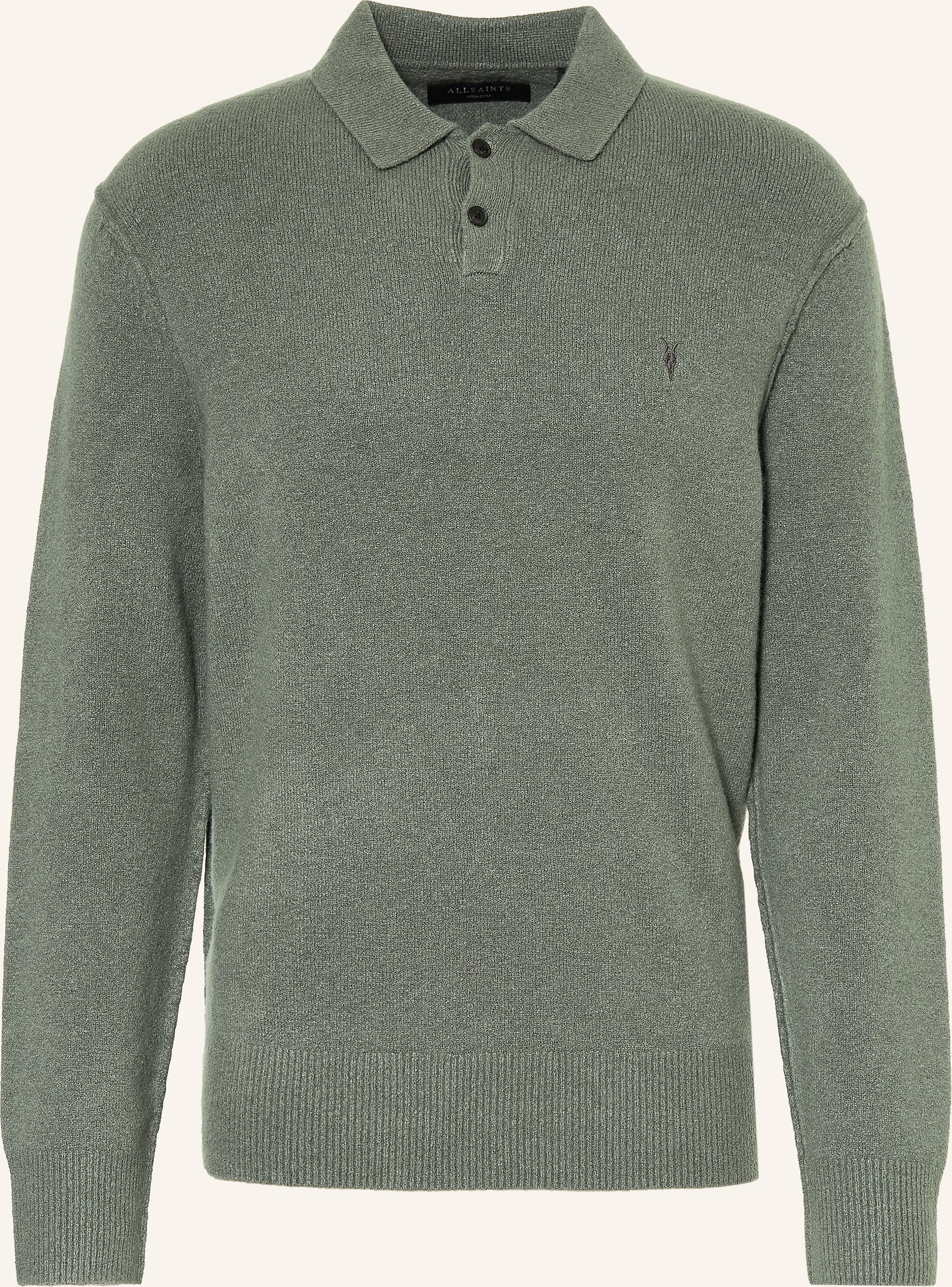 Allsaints Strick-Poloshirt Statten gruen