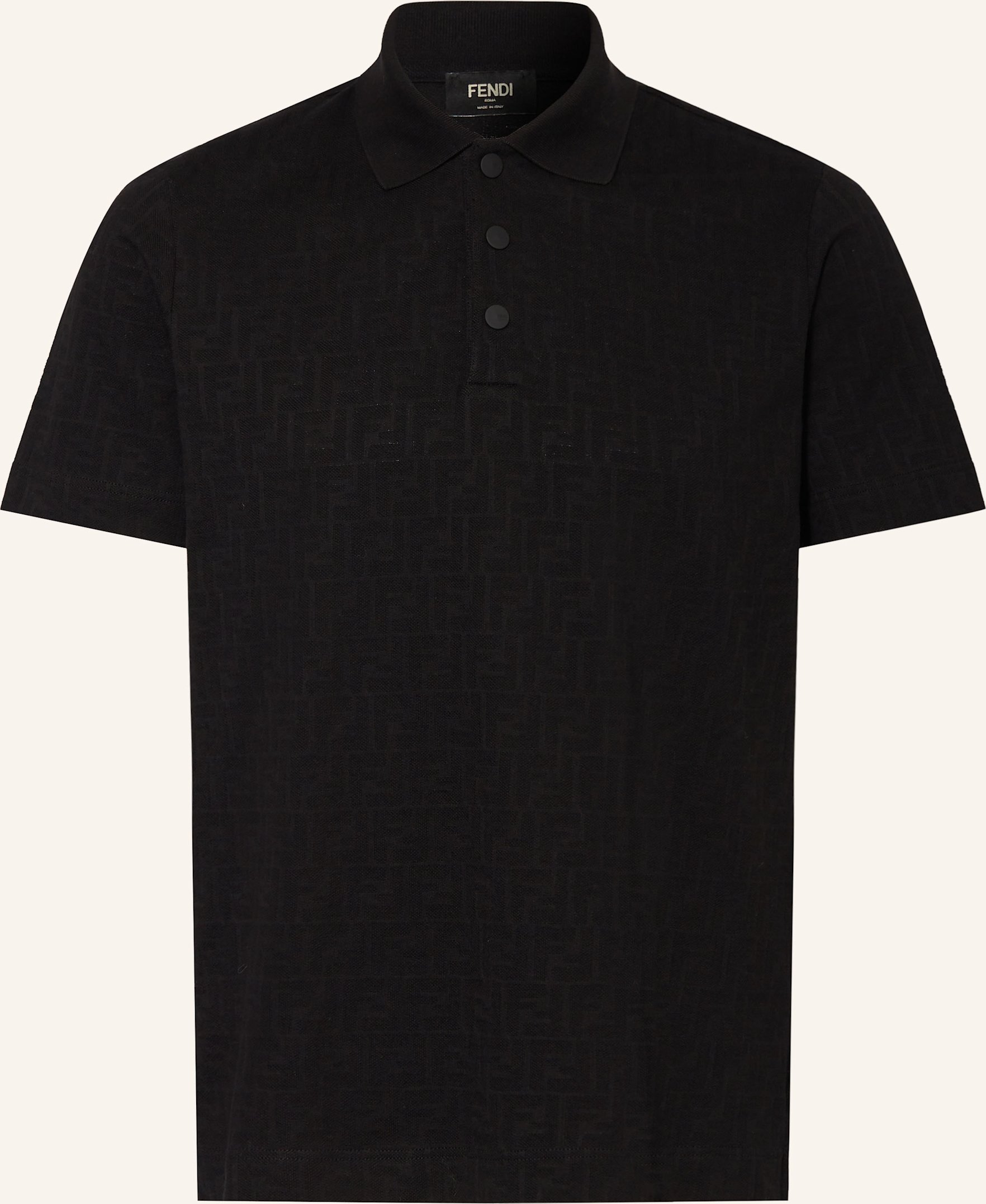 Fendi Piqué-Poloshirt Regular Fit schwarz