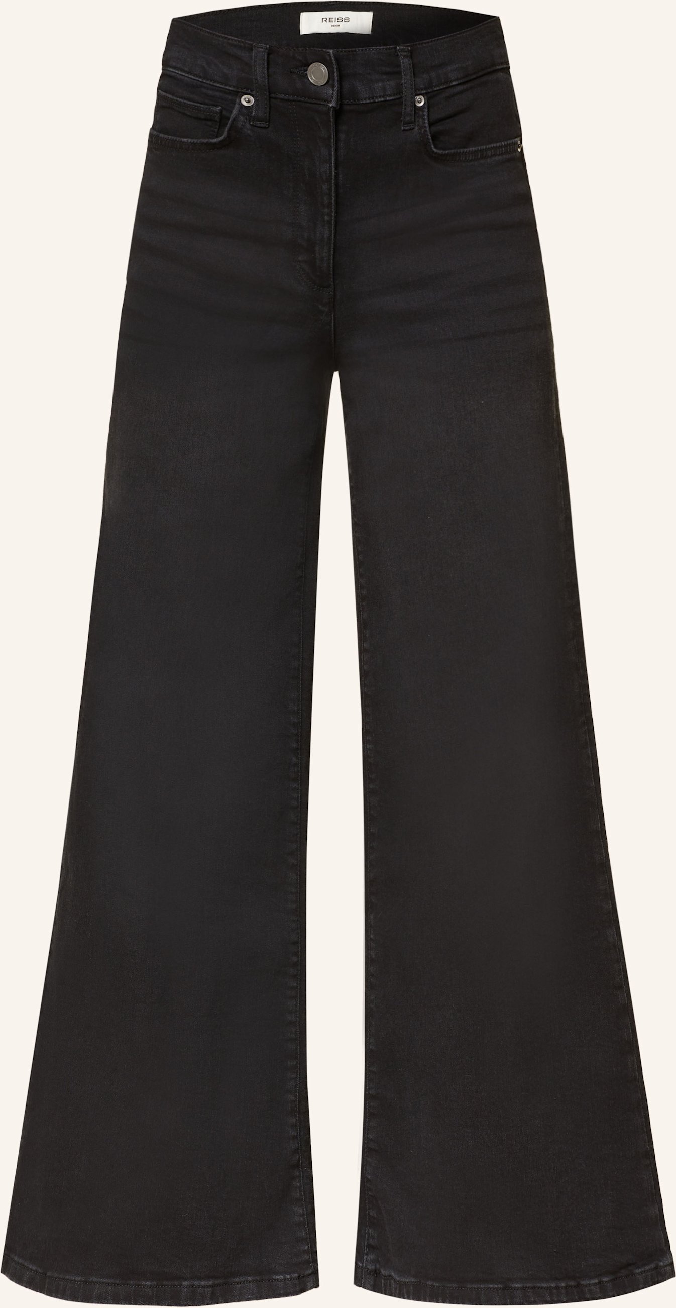 Reiss Wide Leg Jeans Heather schwarz