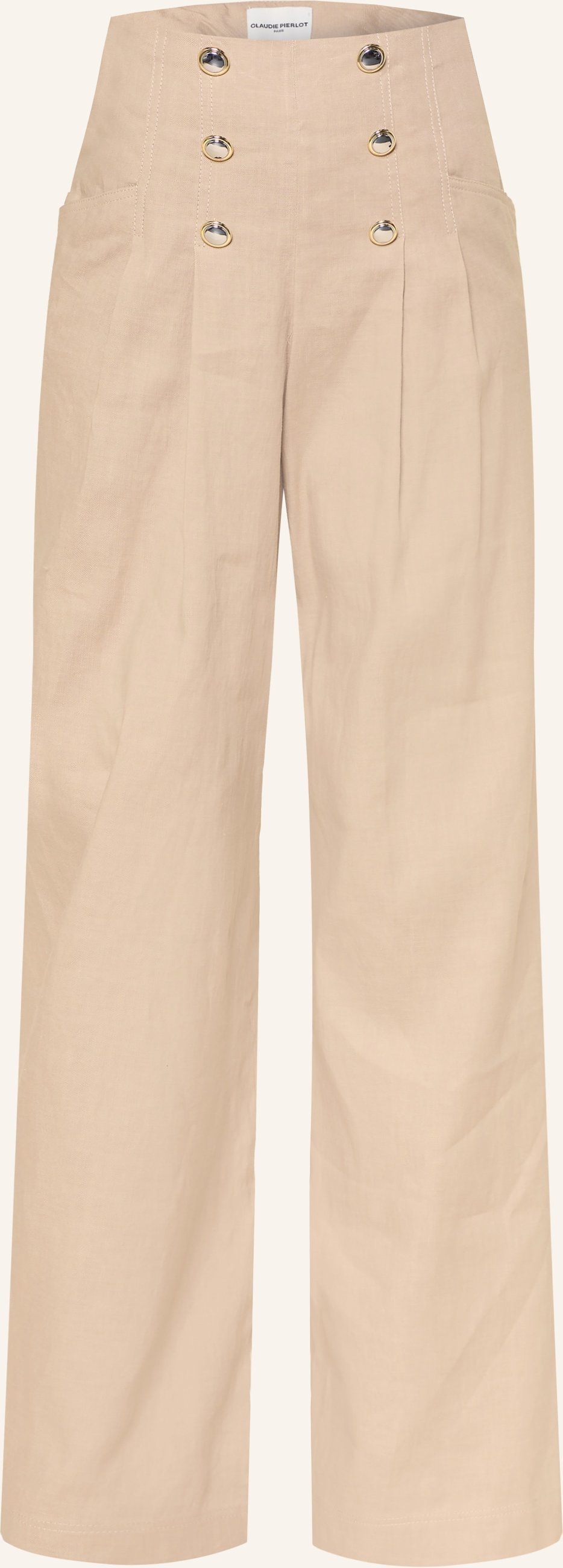 Claudie Pierlot Marlenehose Mit Leinen beige
