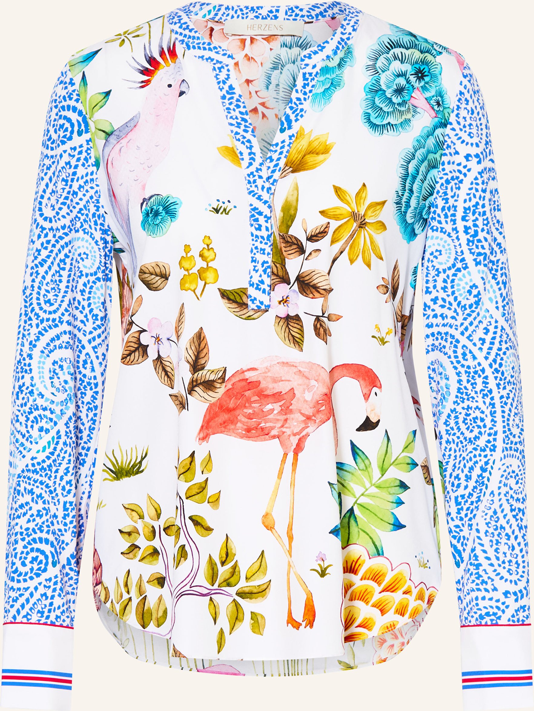 Herzens Blusenshirt Aus Seide blau