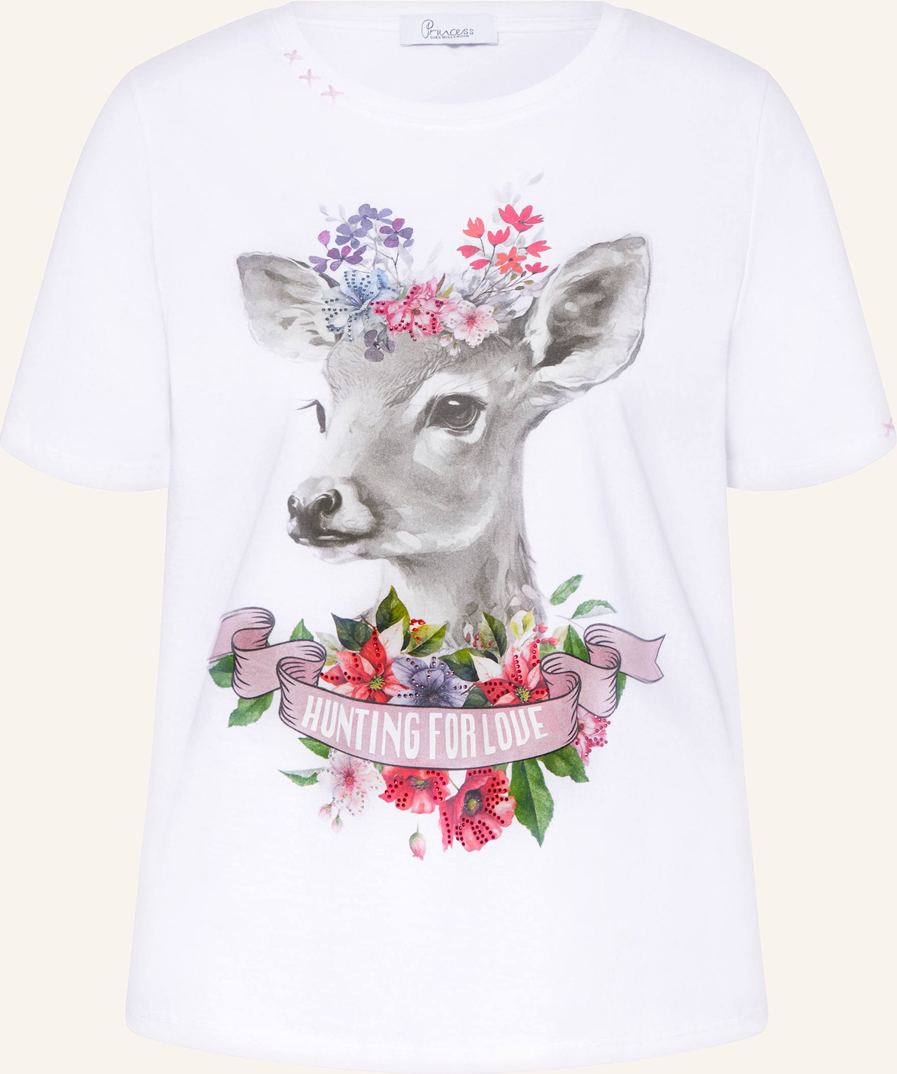 Princess Goes Hollywood T-Shirt Mit Schmucksteinen weiss