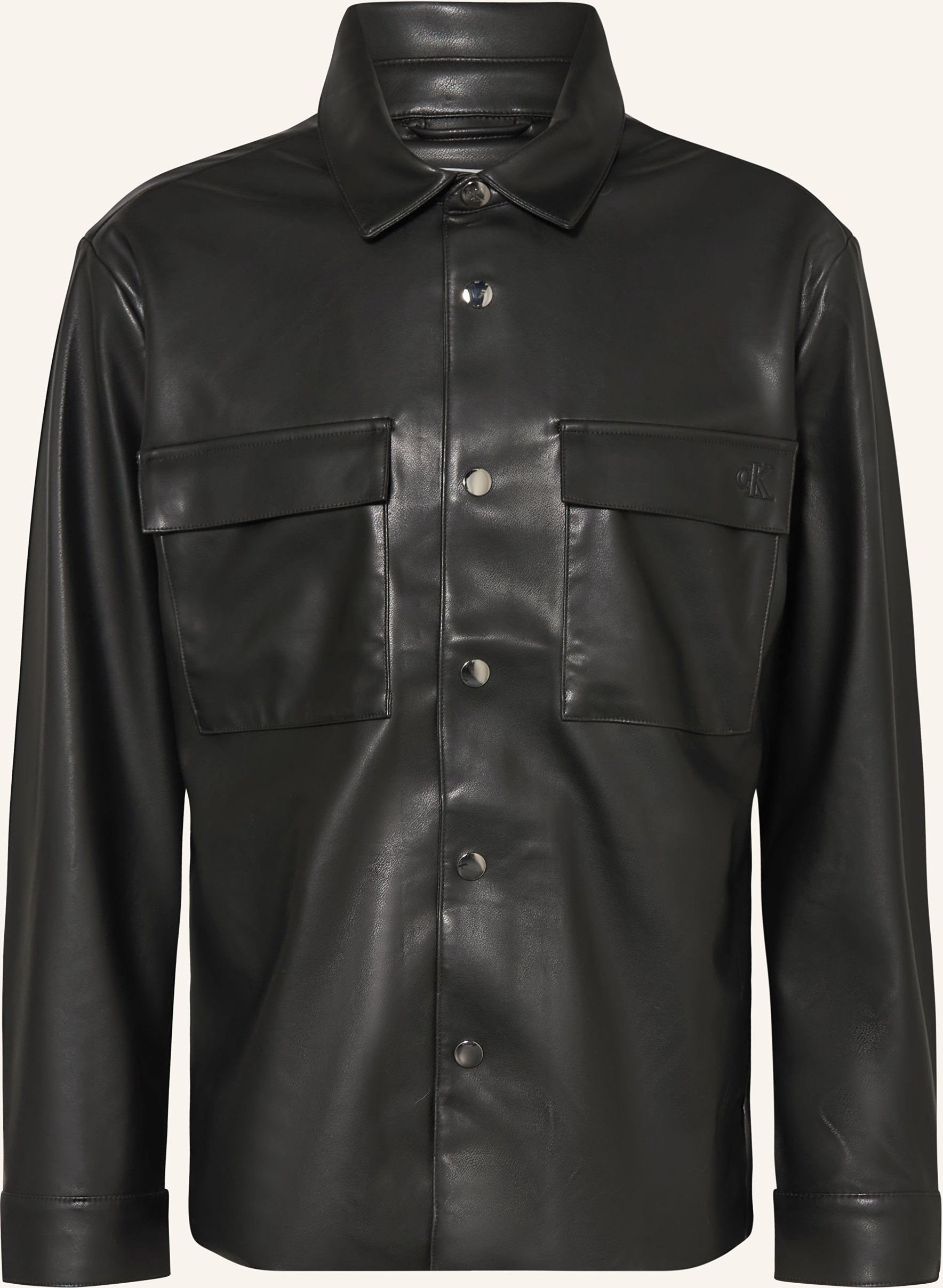 Calvin Klein Jeans Overjacket In Lederoptik schwarz