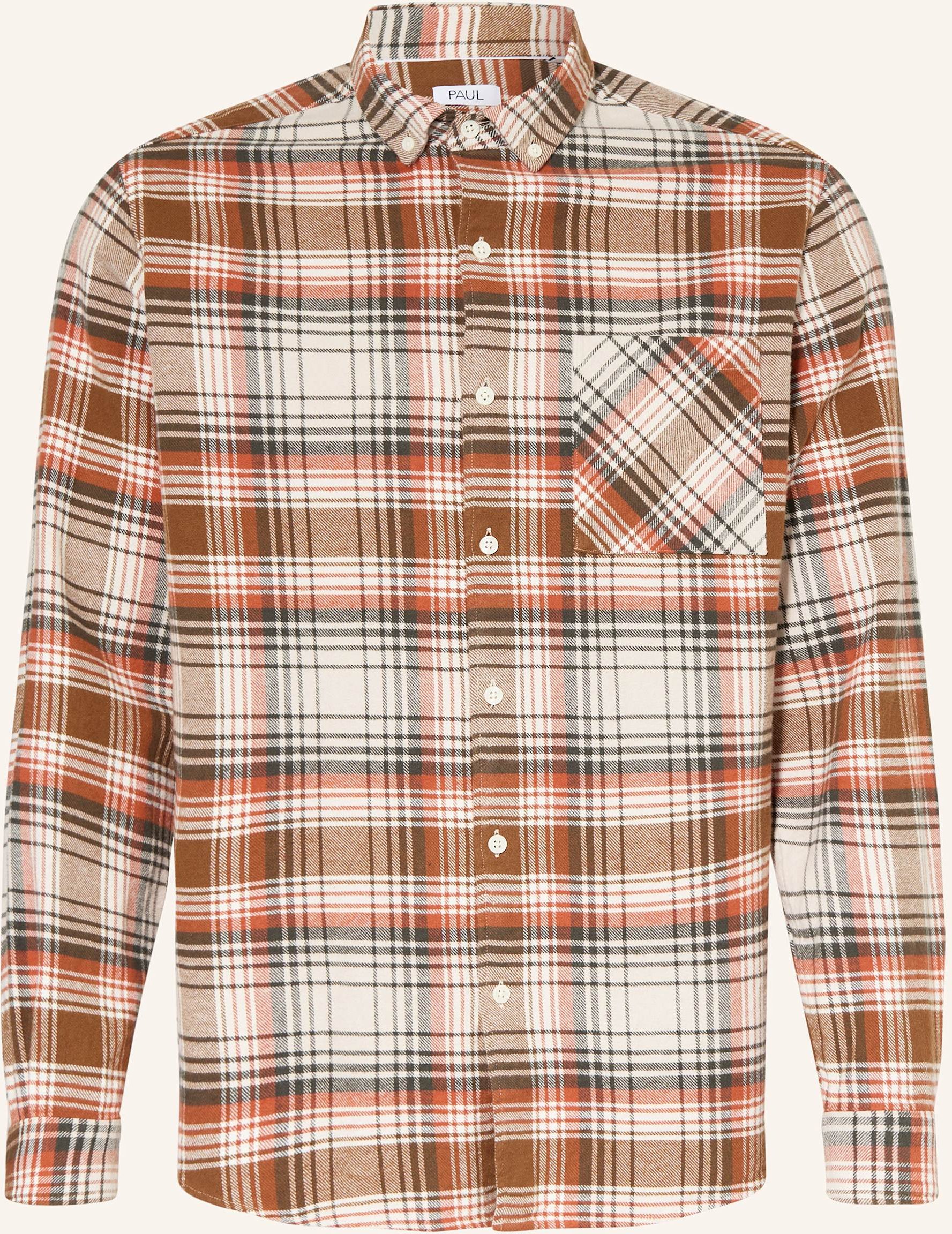 Thumbnail - Paul Flanellhemd Comfort Fit orange