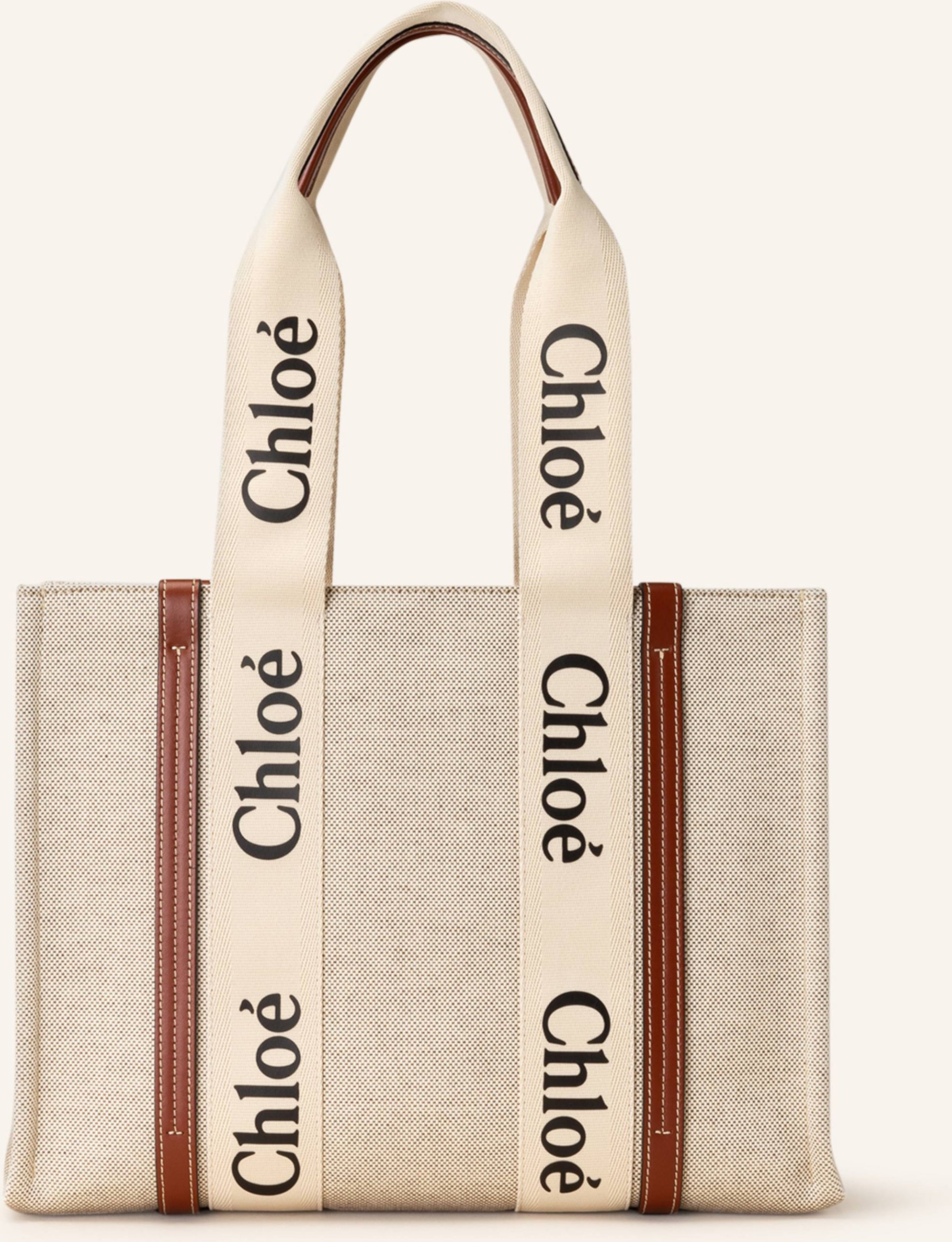 Chloé Shopper Woody Medium weiss