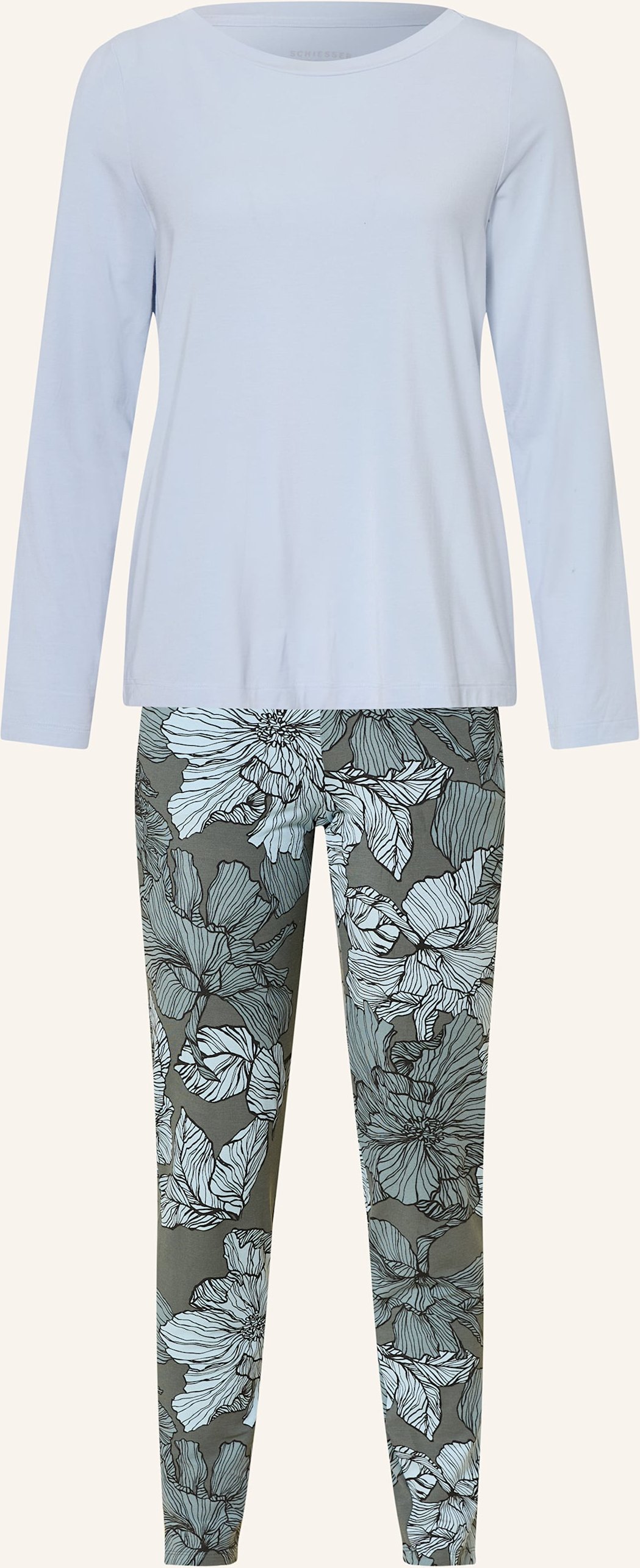 Schiesser Schlafanzug Selected Premium gruen