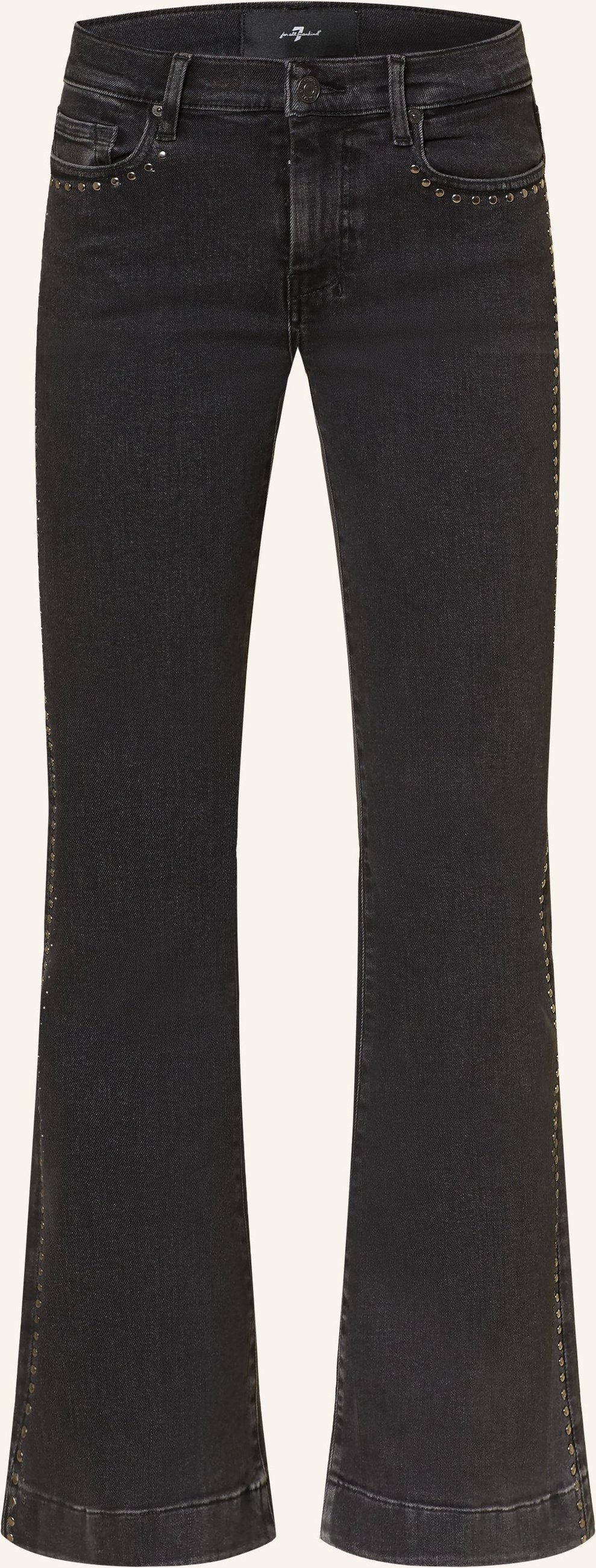 7 For All Mankind Bootcut Jeans Dojo Tailorless Mit Nieten grau