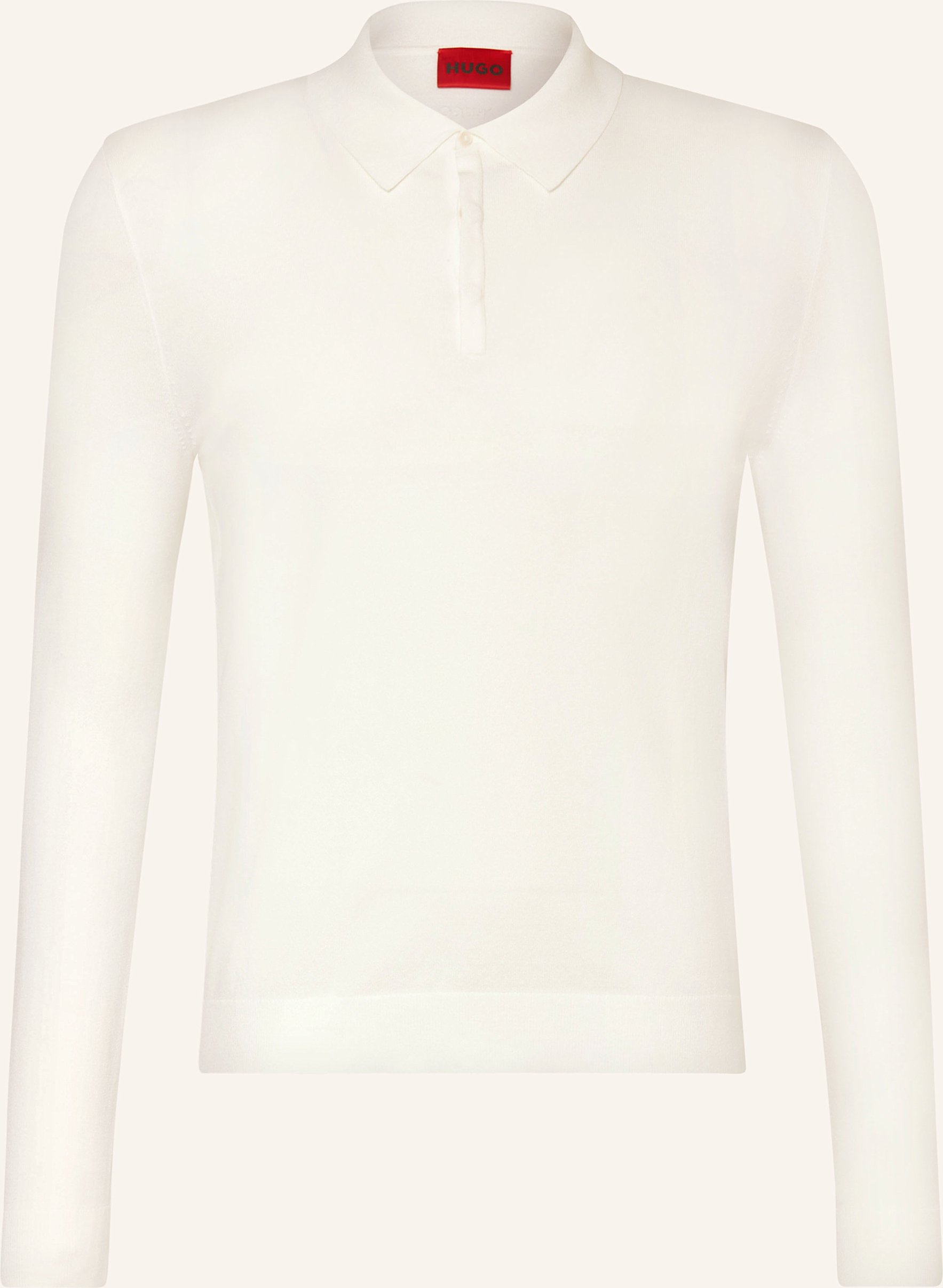 Hugo Strick-Poloshirt San Pippo Slim Fit weiss