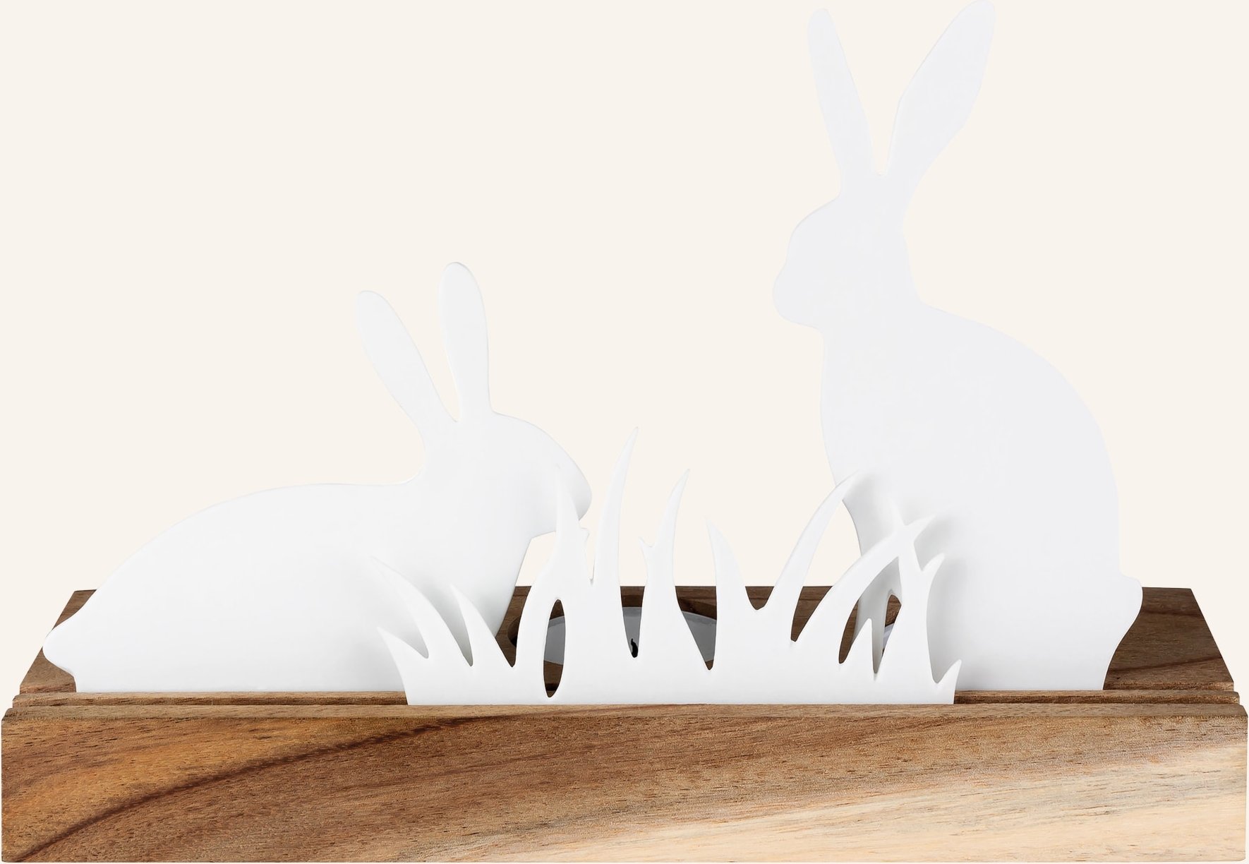 Räder Teelichthalter Hasenwiese Mit Dekofiguren weiss