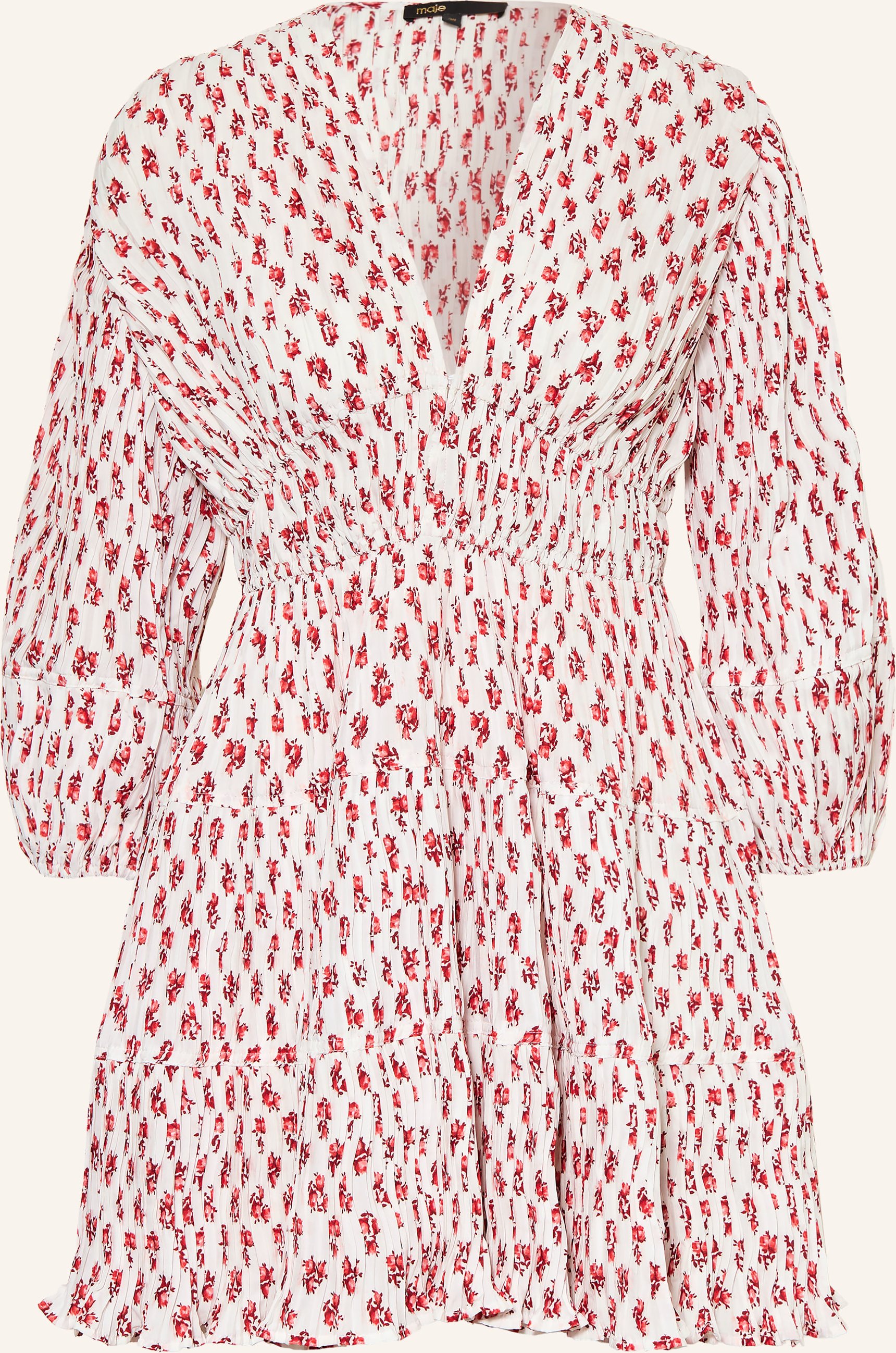 Maje Plisseekleid Mit 3/4-Arm rot