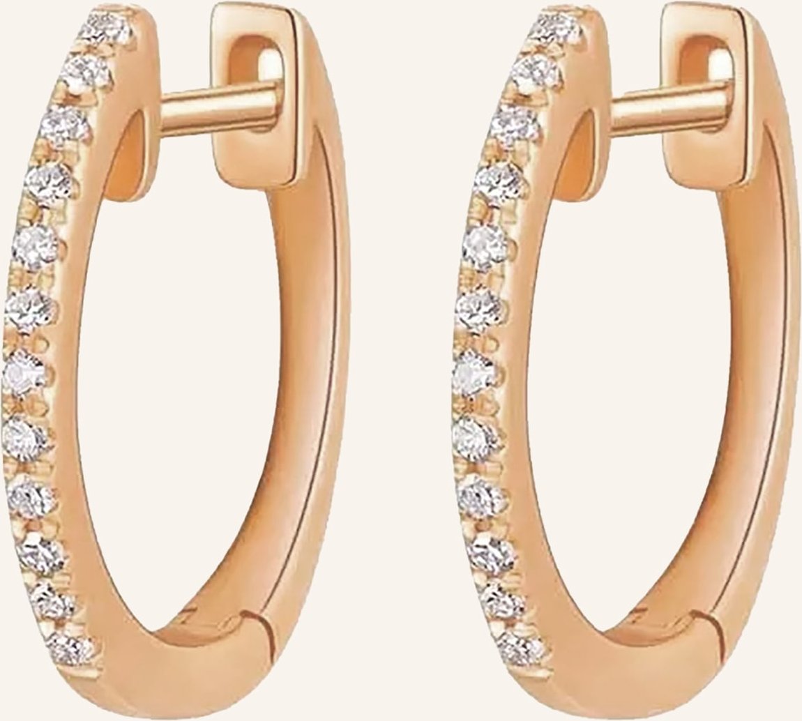 Leaf Creolen Circle Xs Aus 18 Karat Roségold Mit Diamanten rosegold