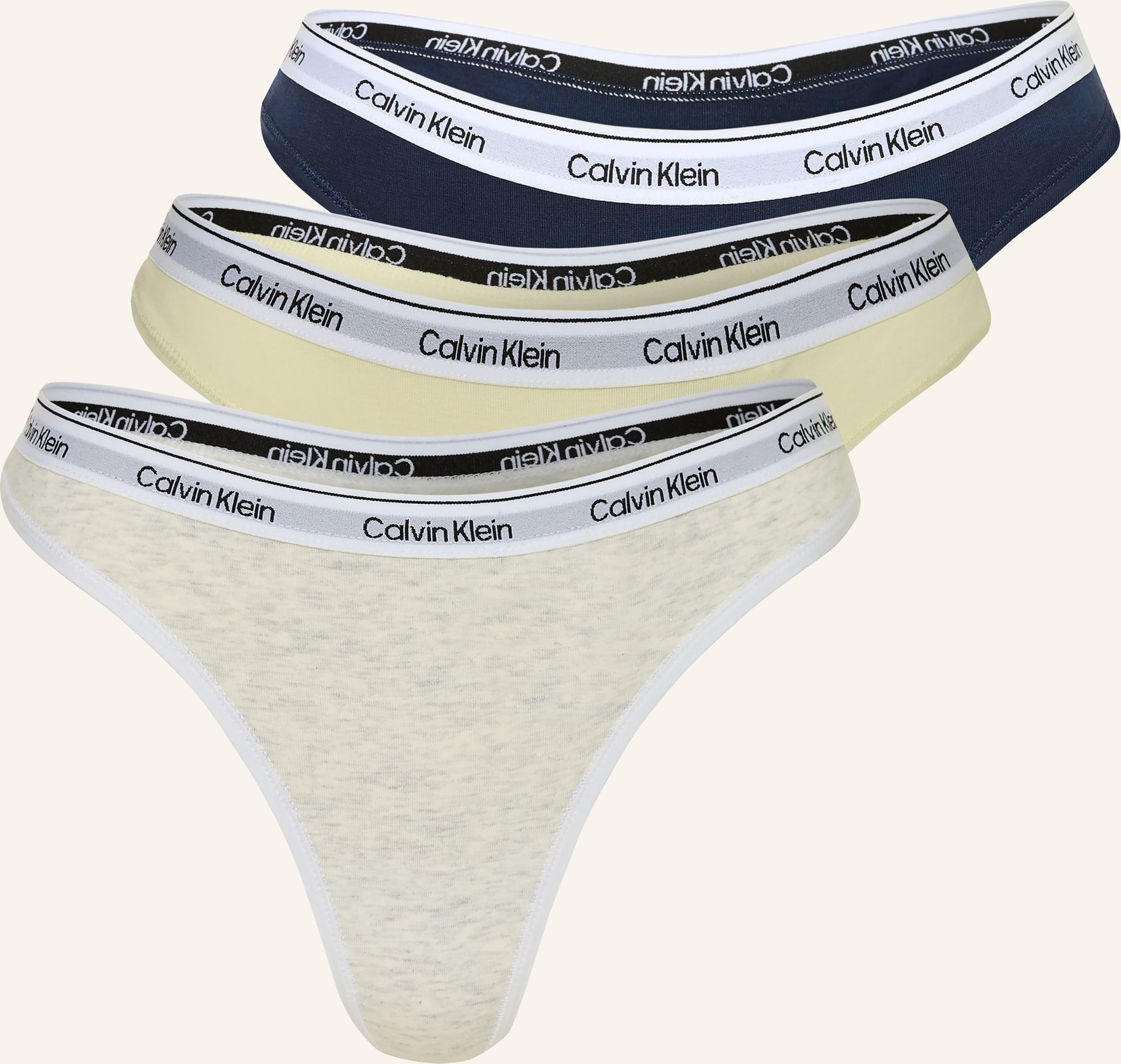Calvin Klein 3er-Pack Strings Icon Logo gelb