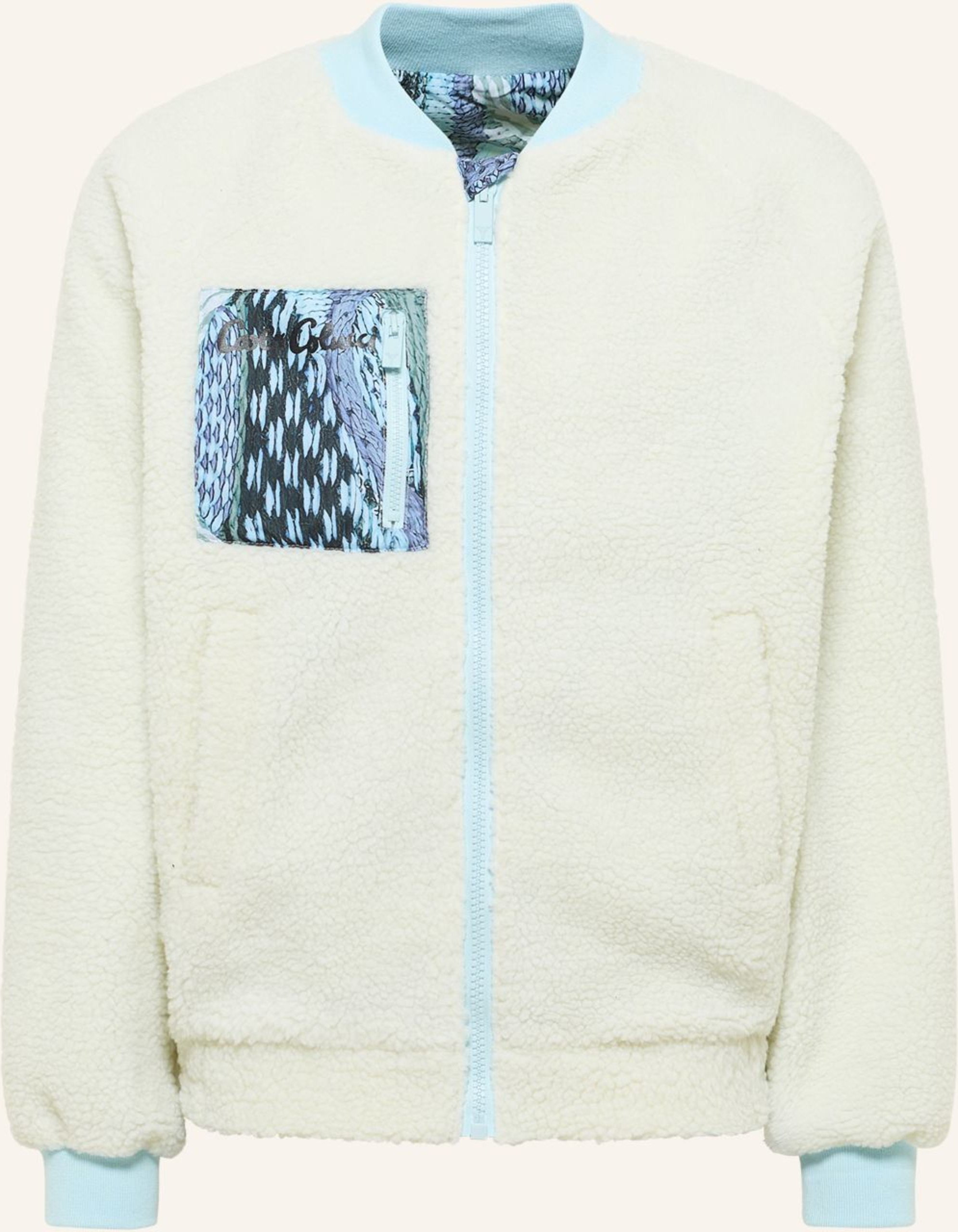 Carlo Colucci Wende Bomber Teddy Jacke - Zoom In Espositello weiss