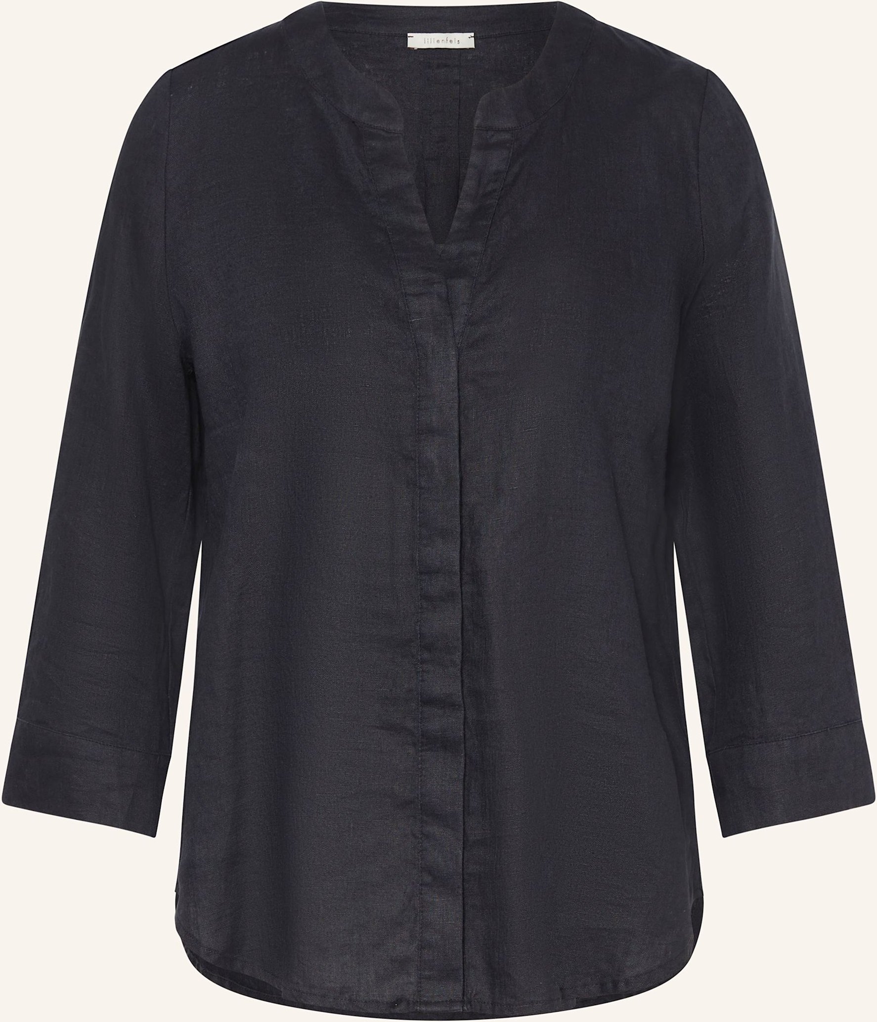Lilienfels Blusenshirt Aus Leinen Mit 3/4-Arm schwarz
