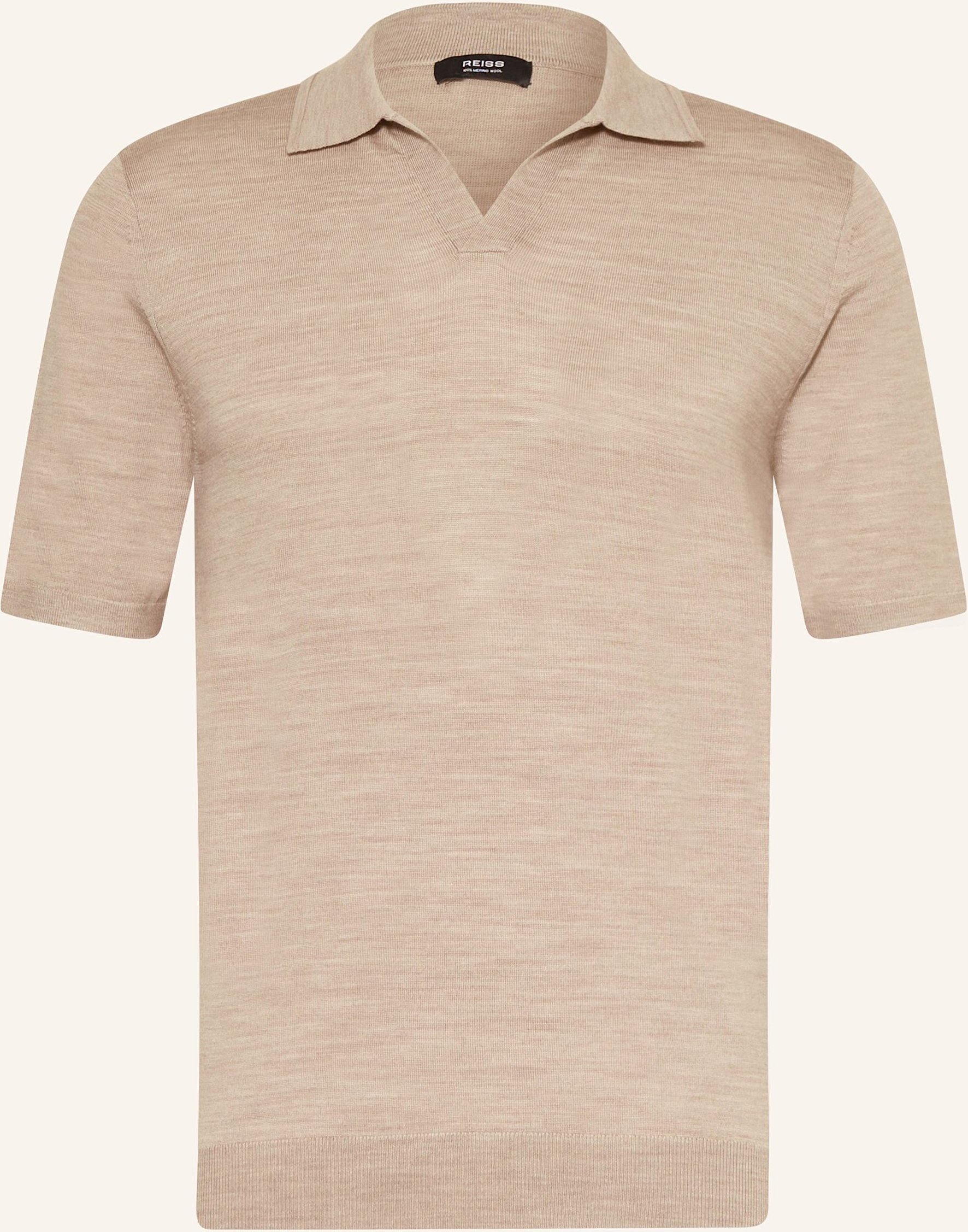 Reiss Strick-Poloshirt Duchie Aus Merinowolle beige