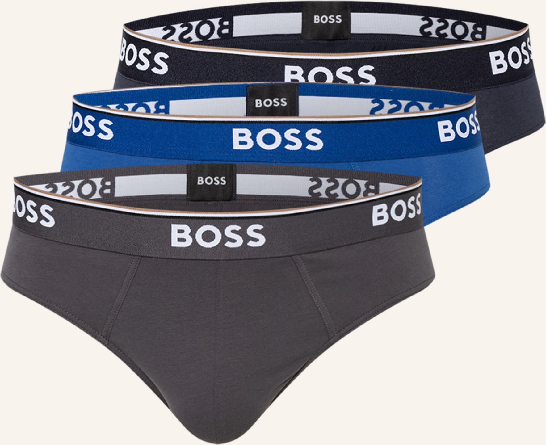 Boss 3er-Pack Slips blau