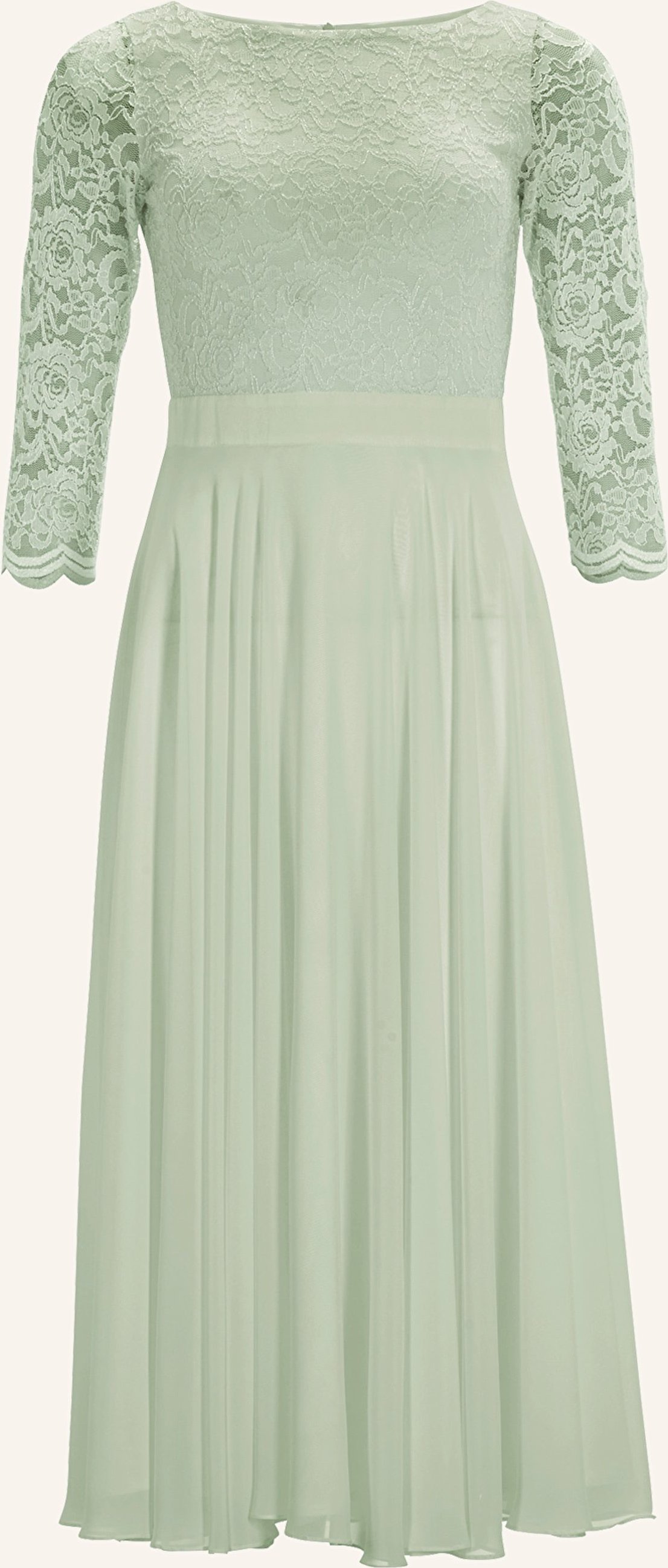 Thumbnail - Swing Cocktailkleid Mit Spitzenbesatz gruen