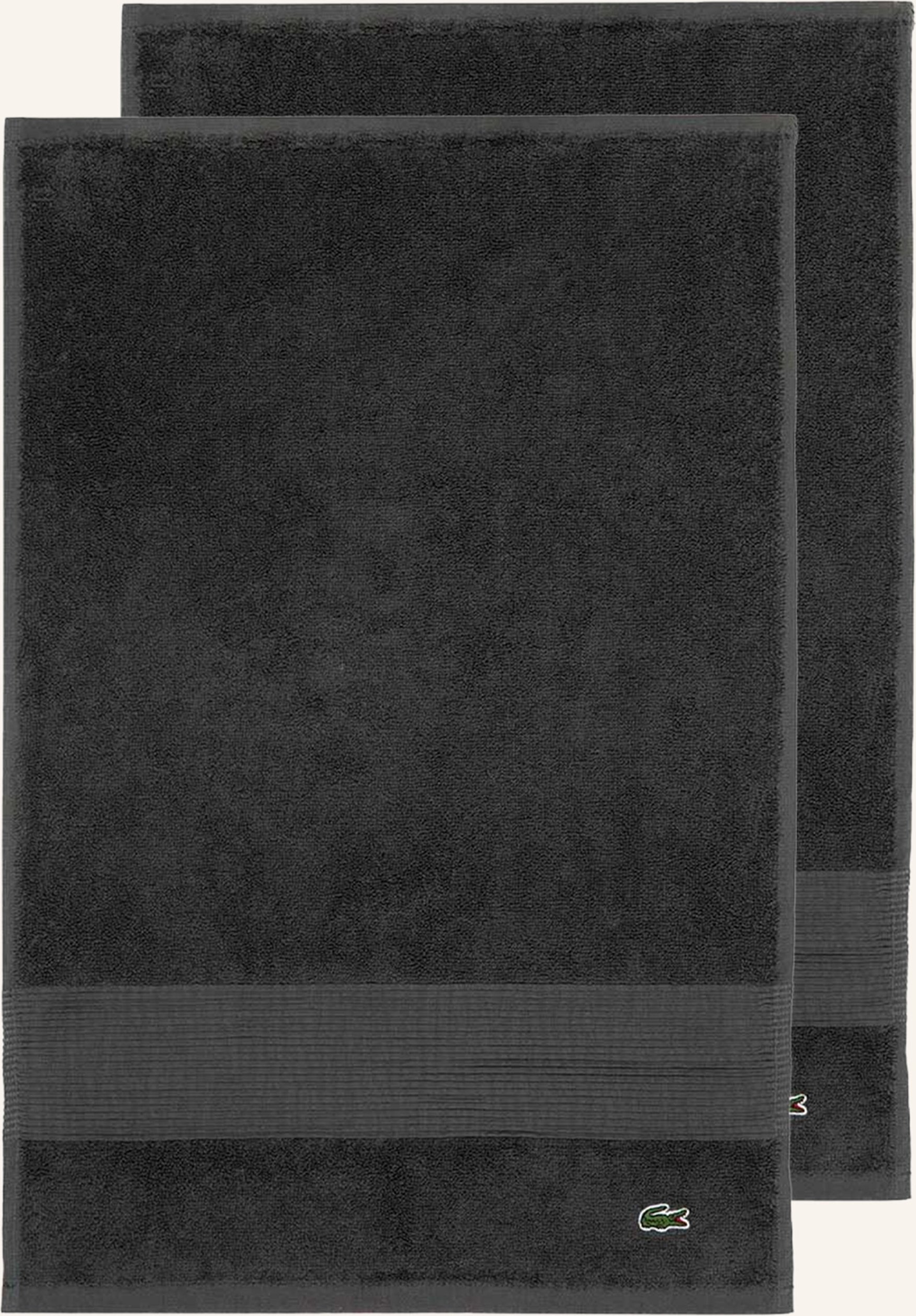 Lacoste Gästetuch 2er Set Llecroco schwarz