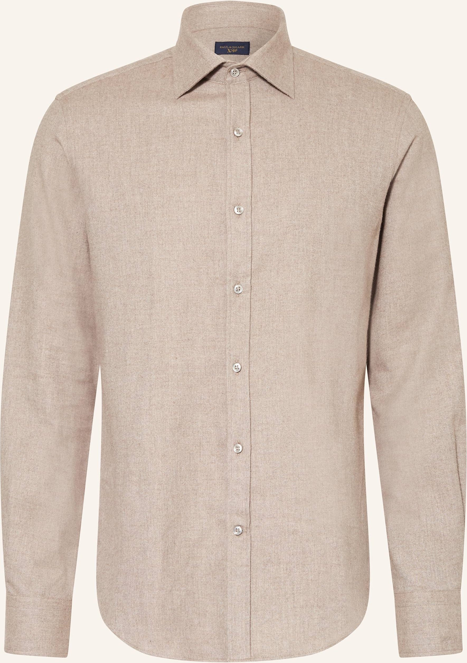 Paul & Shark Flanellhemd Comfort Fit beige
