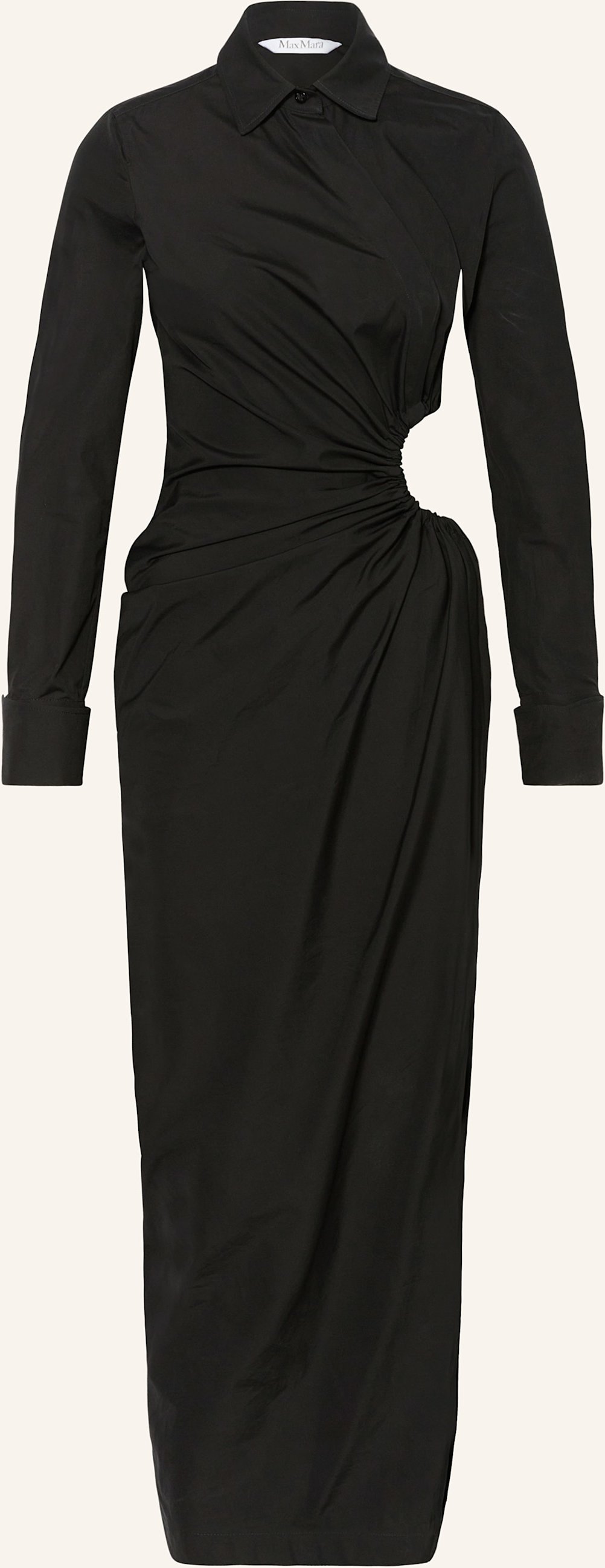 Thumbnail - Max Mara Hemdblusenkleid Etere Mit Cut-Out schwarz