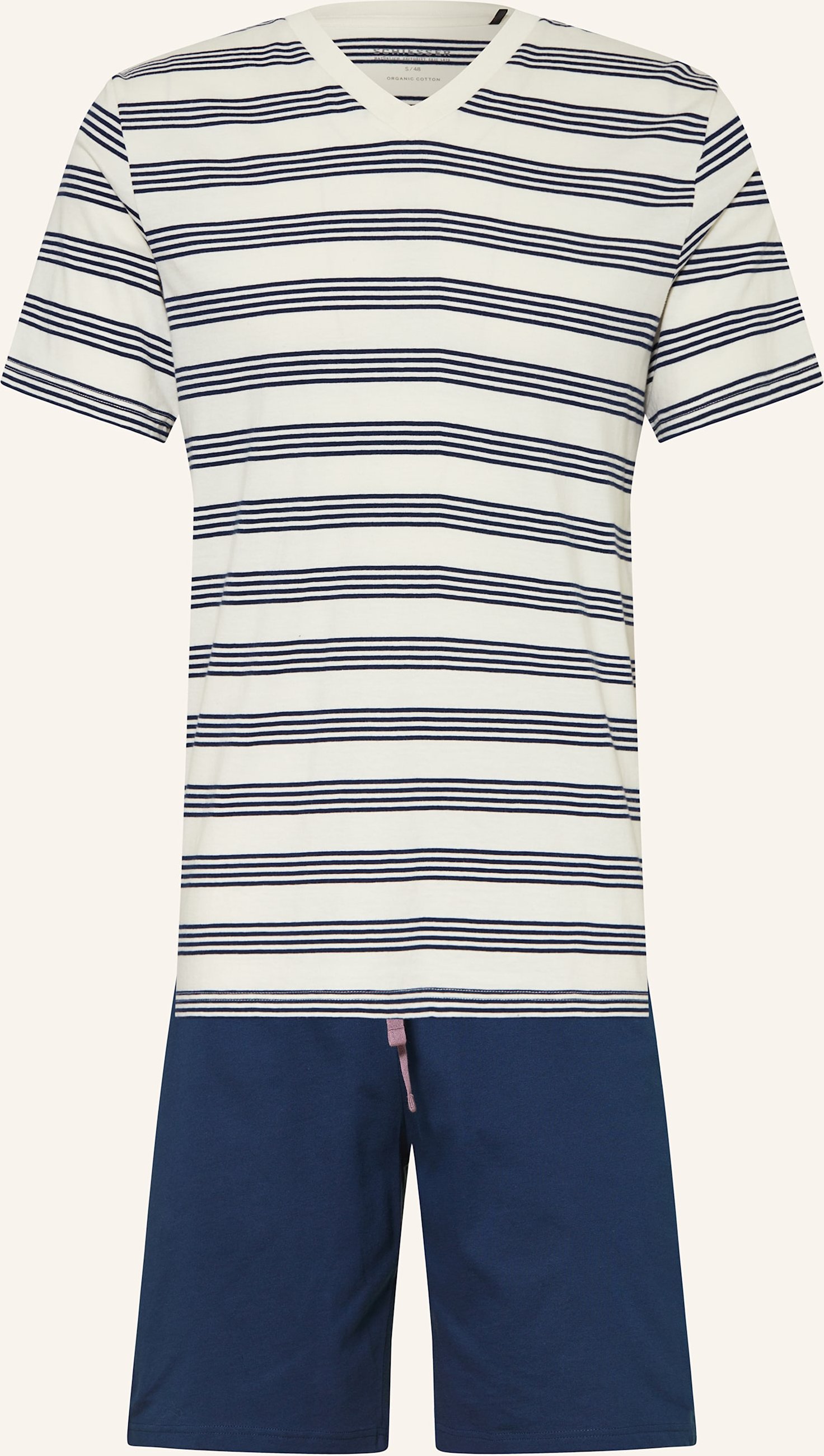 Schiesser Shorty-Schlafanzug Casual Nightwear blau