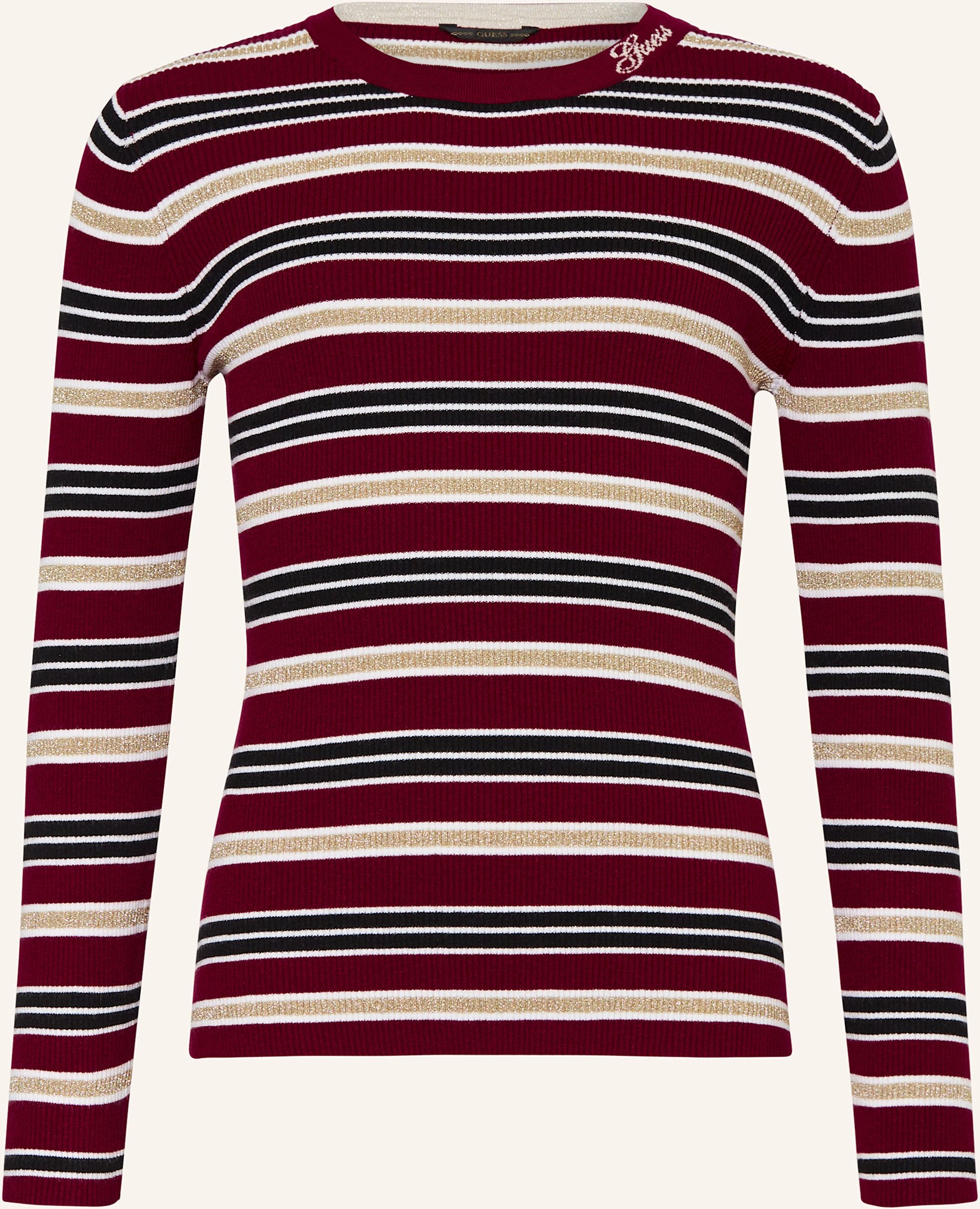 Thumbnail - Guess Longsleeve Mit Glitzergarn rot