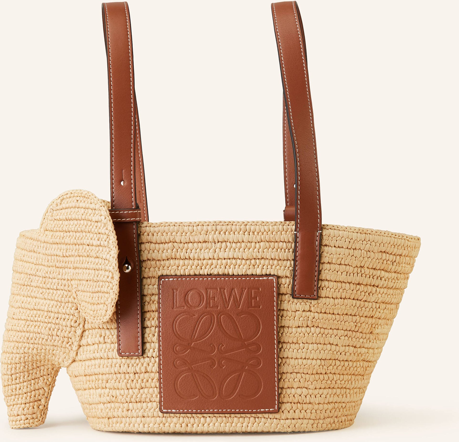 Loewe Shopper Elephant Basket beige