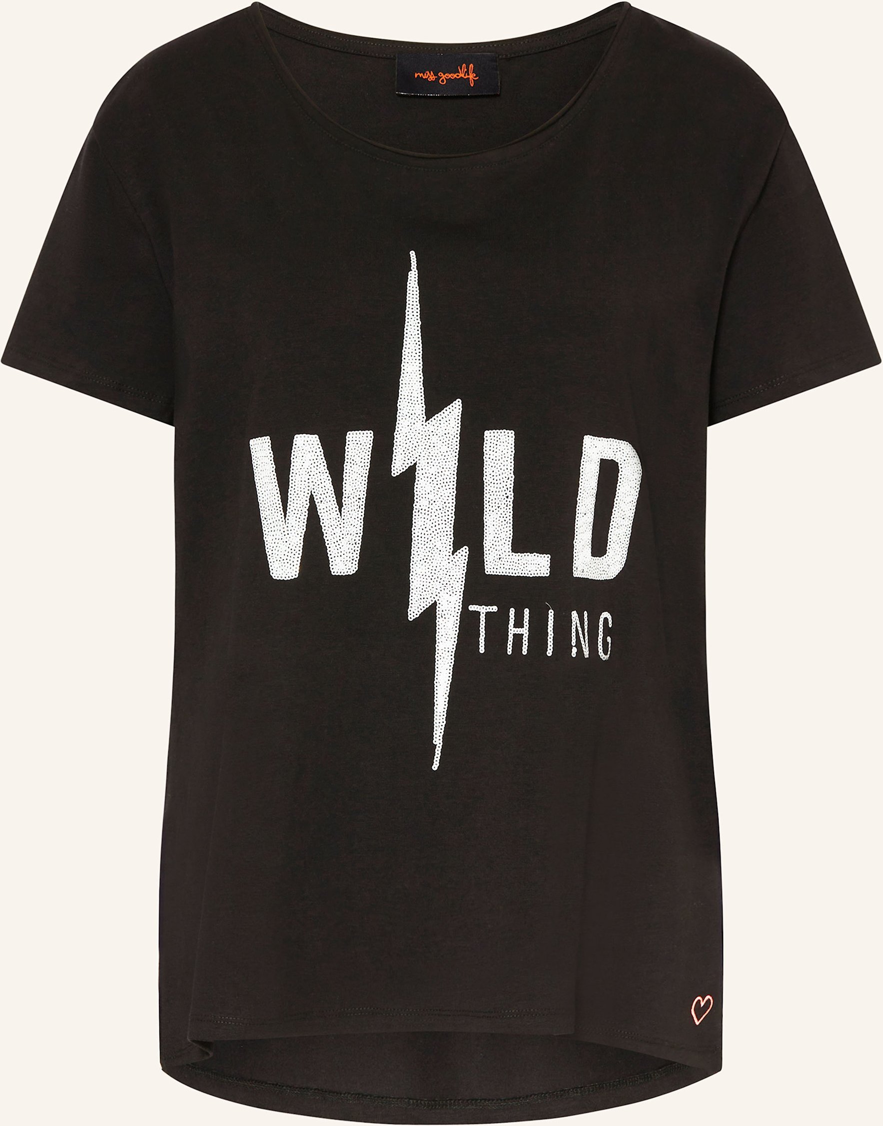 Miss Goodlife T-Shirt Mit Pailletten schwarz