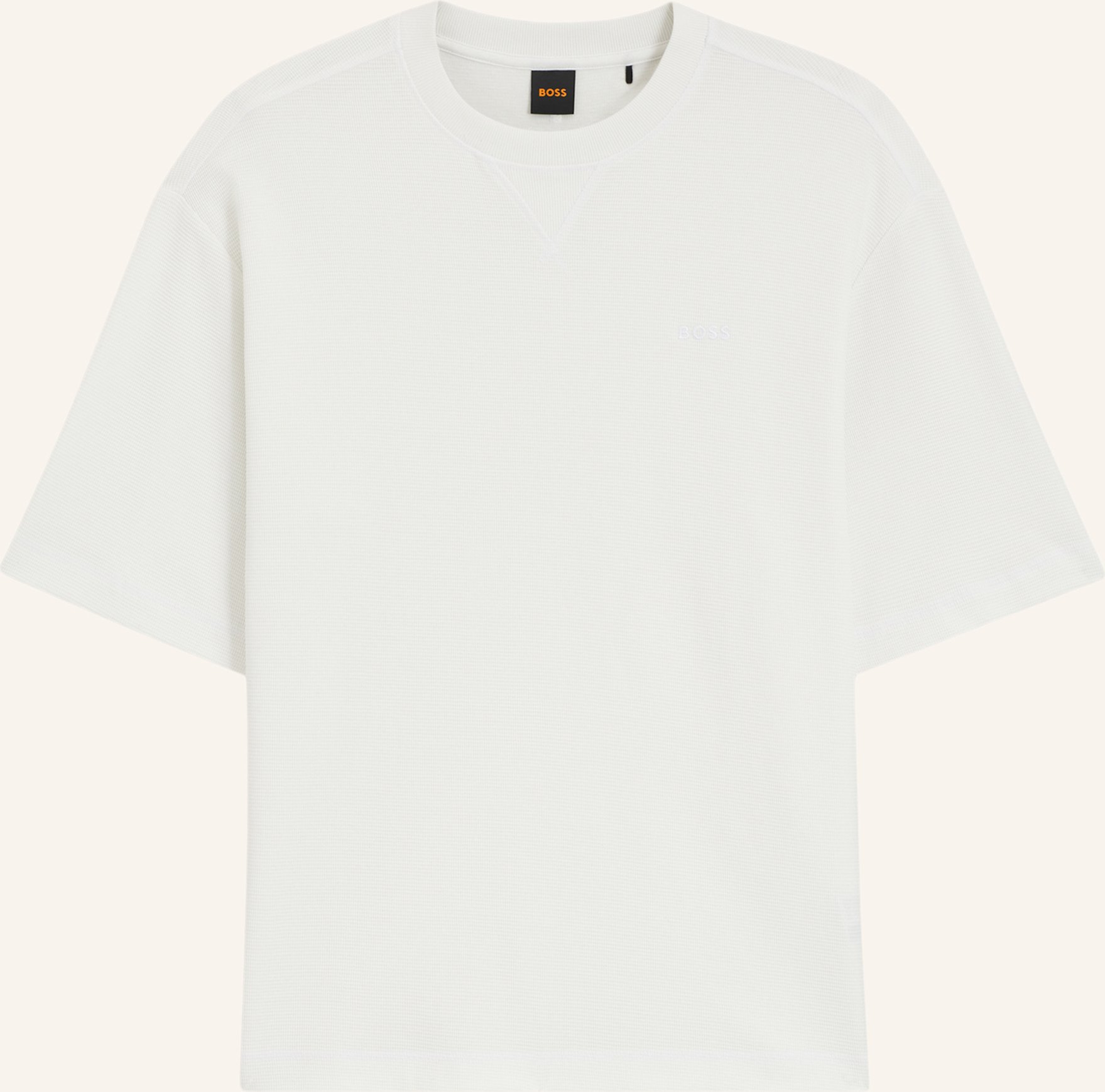 Boss T-Shirt Te_Waffle_Z Relaxed Fit beige