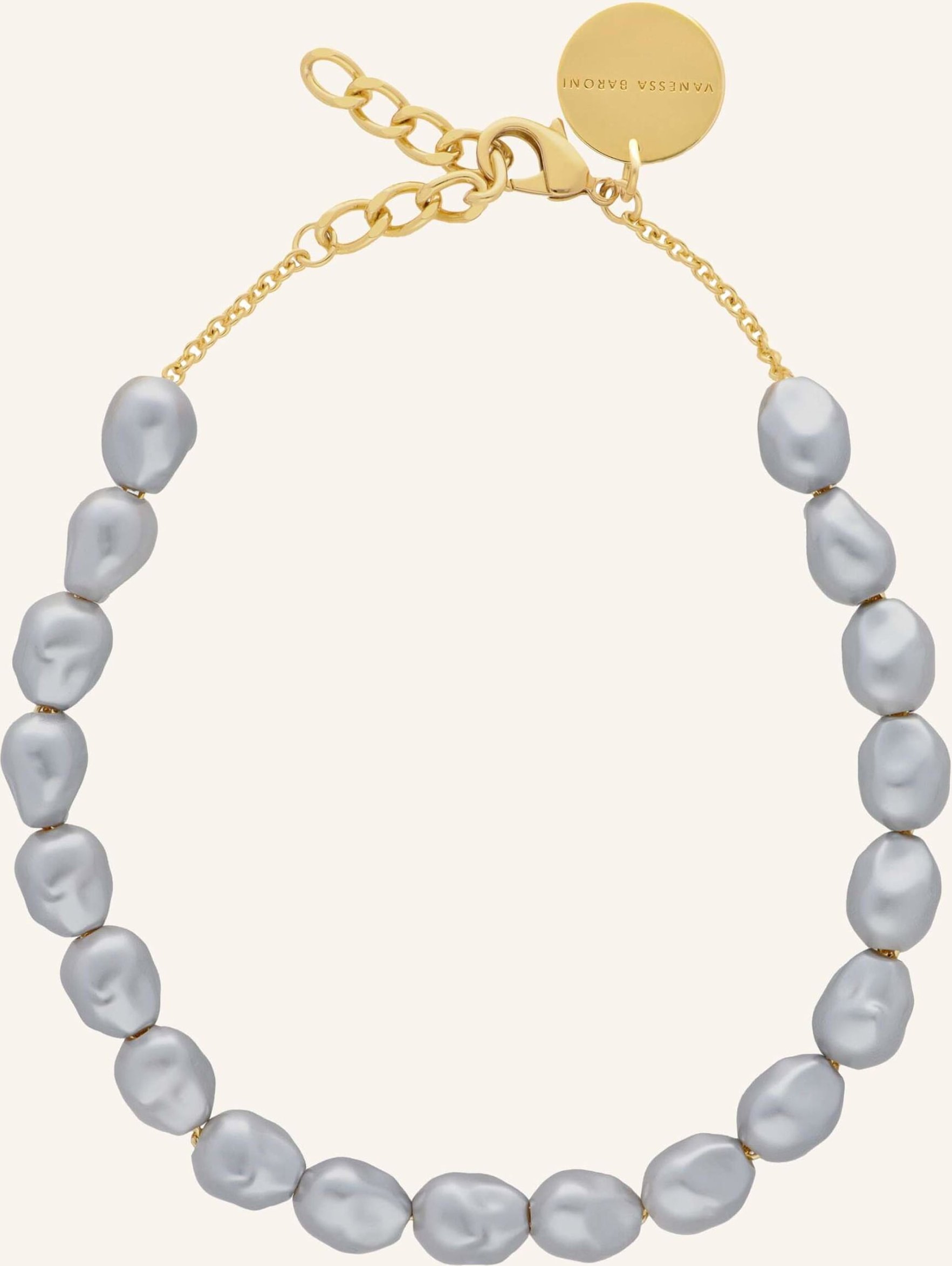 Vanessa Baroni Halskette Organic Pearl Necklace Short Pearl By Glambou gold