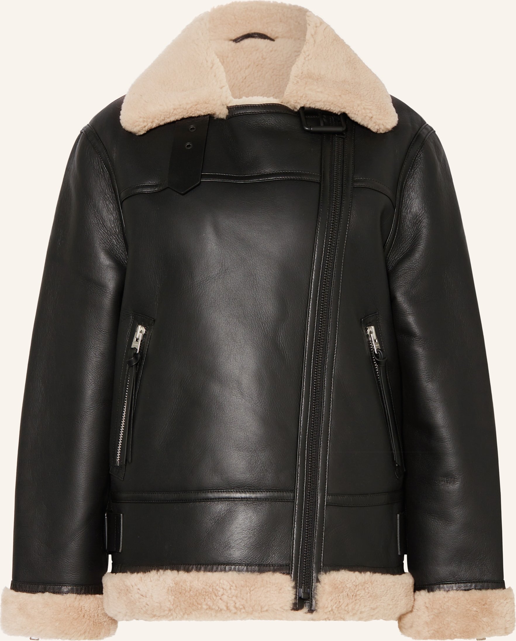 Allsaints Lederjacke Sola schwarz