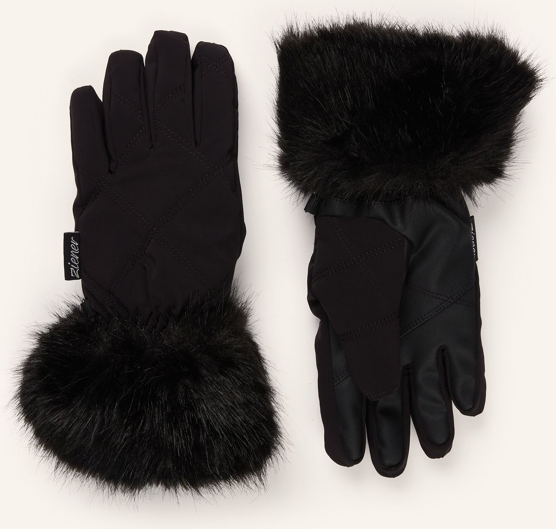 Thumbnail - Ziener Skihandschuhe Kwinz-Z Mit Kunstpelz schwarz