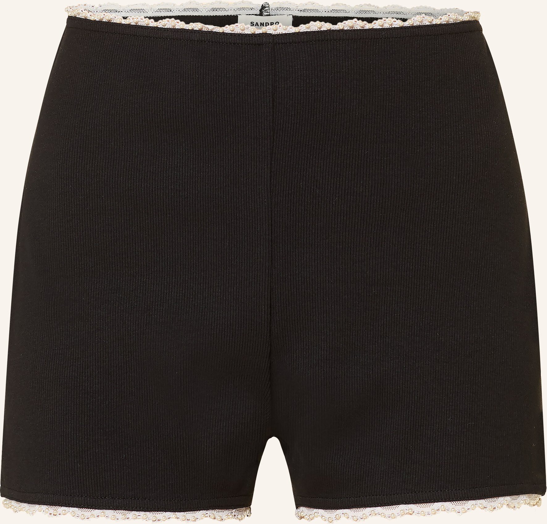 Sandro Jerseyshorts Mit Schmuckperlen schwarz