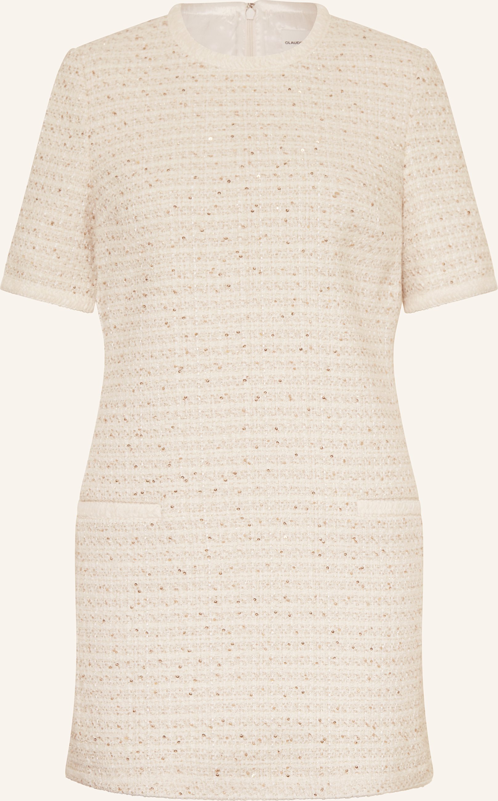Thumbnail - Claudie Pierlot Tweed-Kleid Mit Pailletten weiss