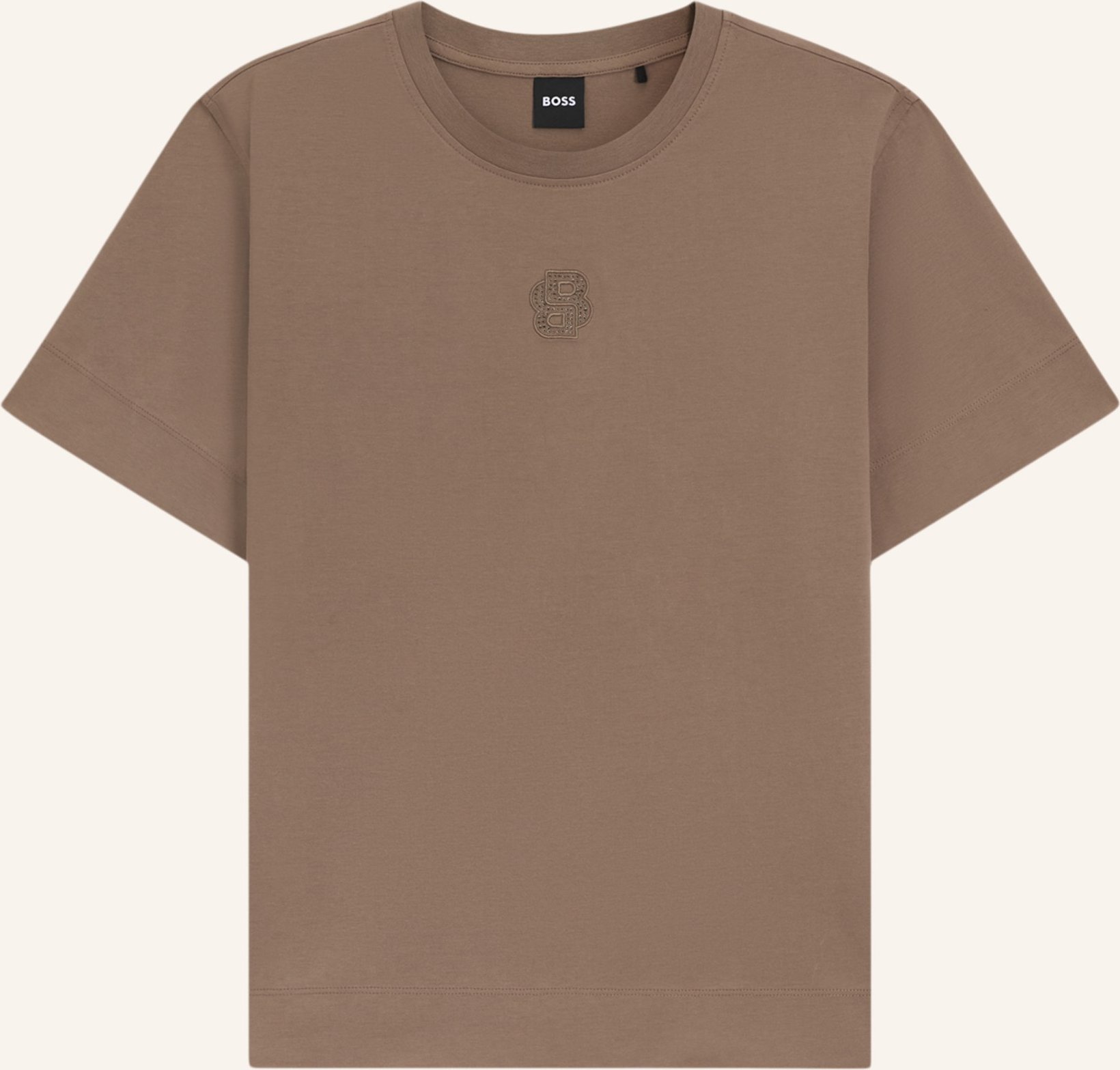 Boss T-Shirt Elpha Mit Schmucksteinen braun