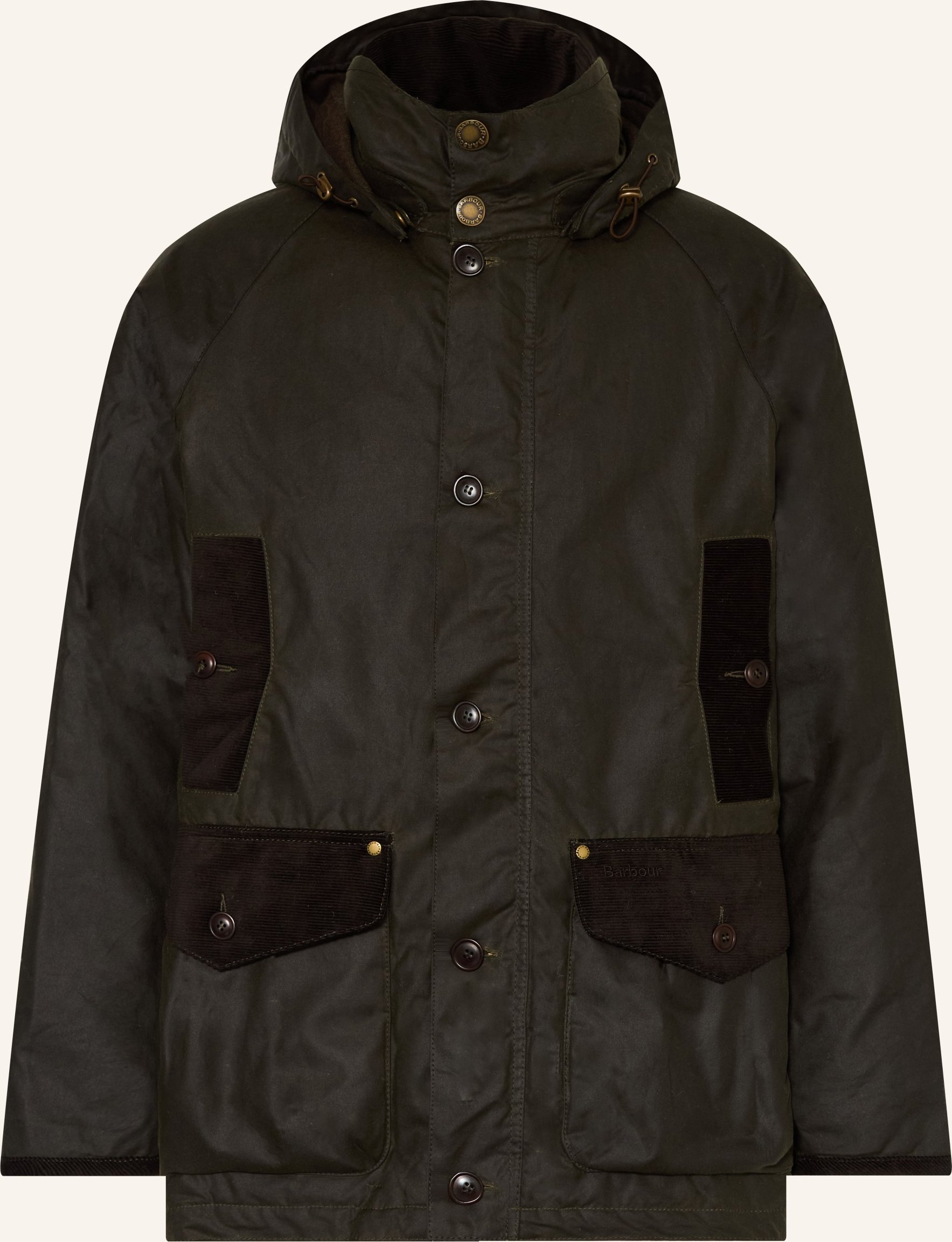 Barbour Parka Beaufort Wax Mit Abnehmbarer Kapuze gruen