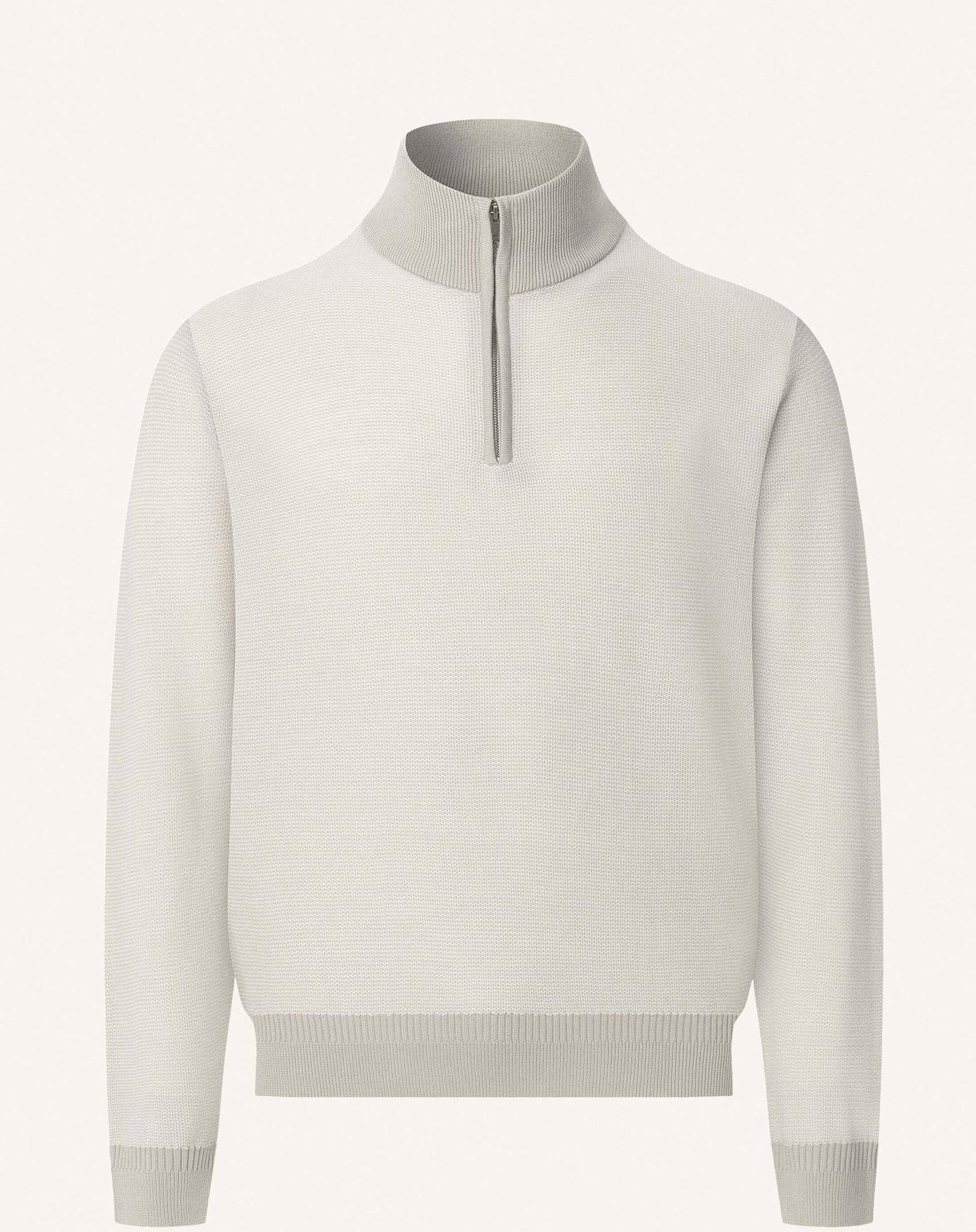 Hackett London Pullover Honeycomb Stitch Hzip weiss