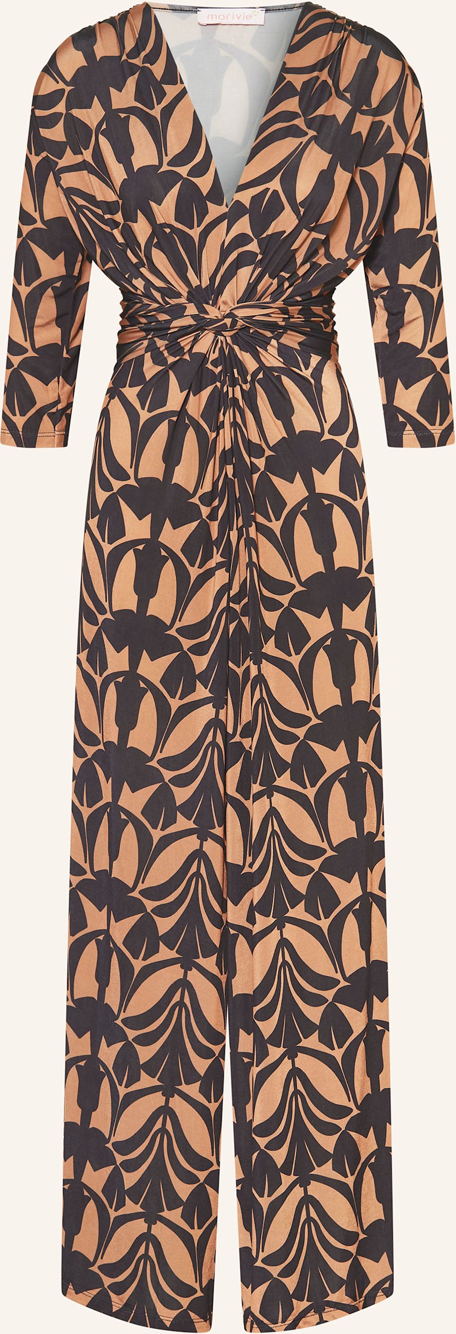 Marivie Jumpsuit Tempt Me! Aus Jersey Mit 3/4-Arm braun