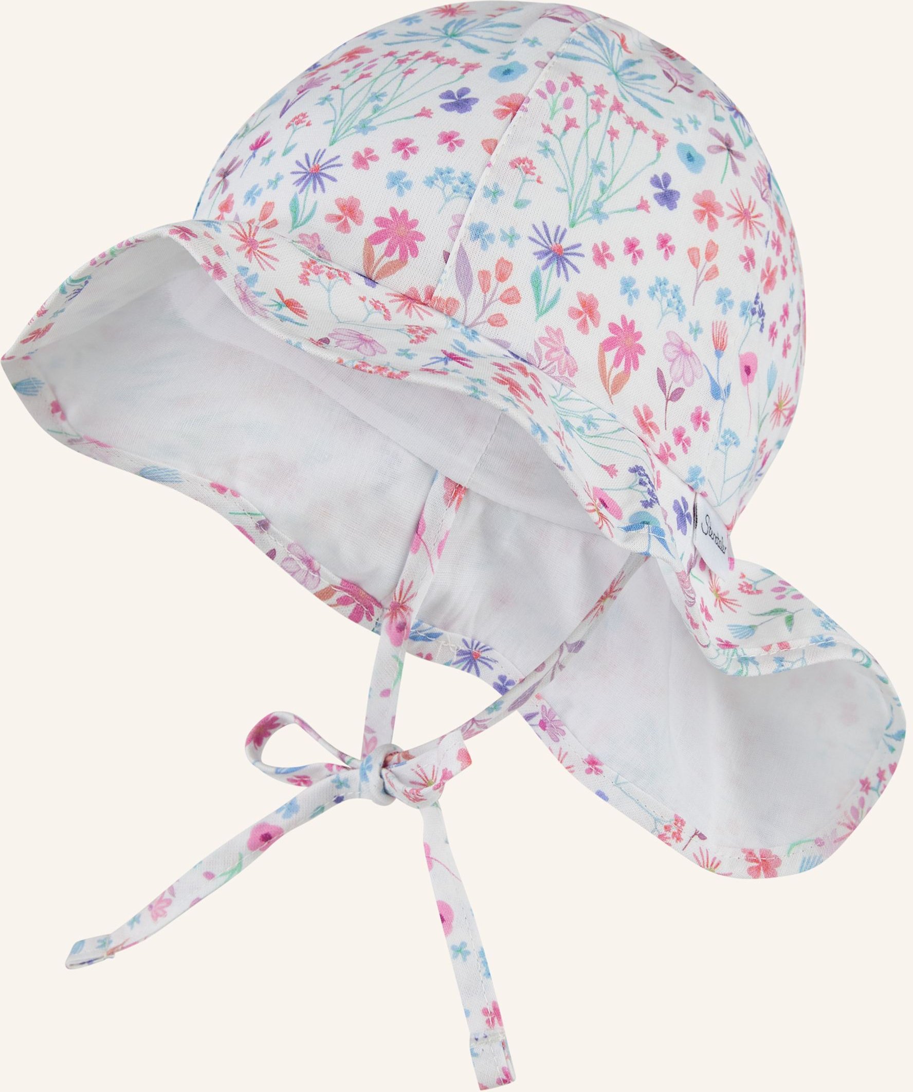 Sterntaler Sonnenhut Florales Muster weiss