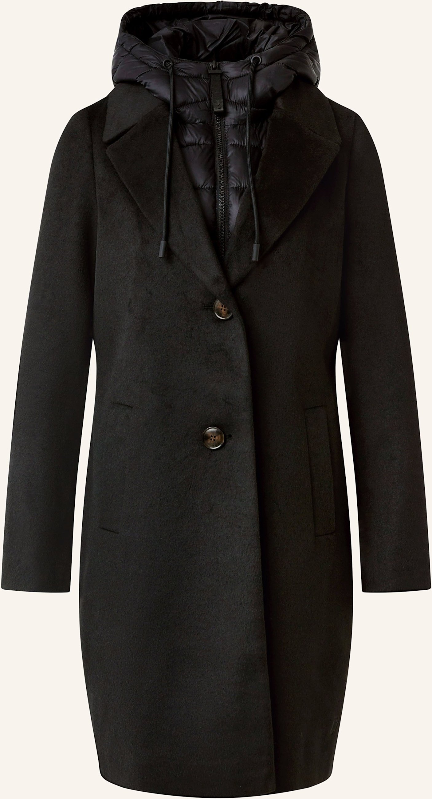 Comma Casual Identity Mantel Mit Herausnehmbarer Blende schwarz