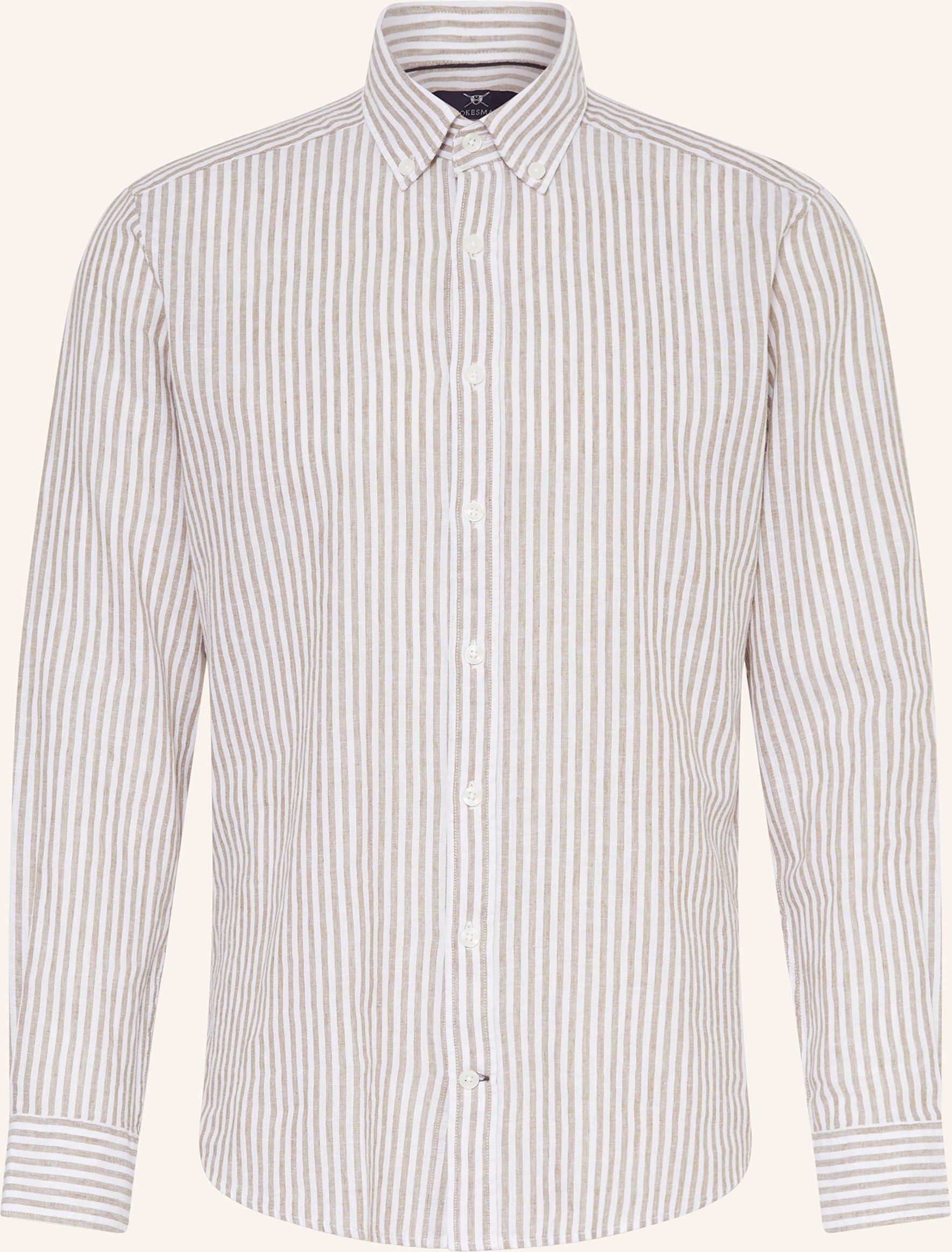 Strokesman's Hemd Regular Fit Mit Leinen gruen