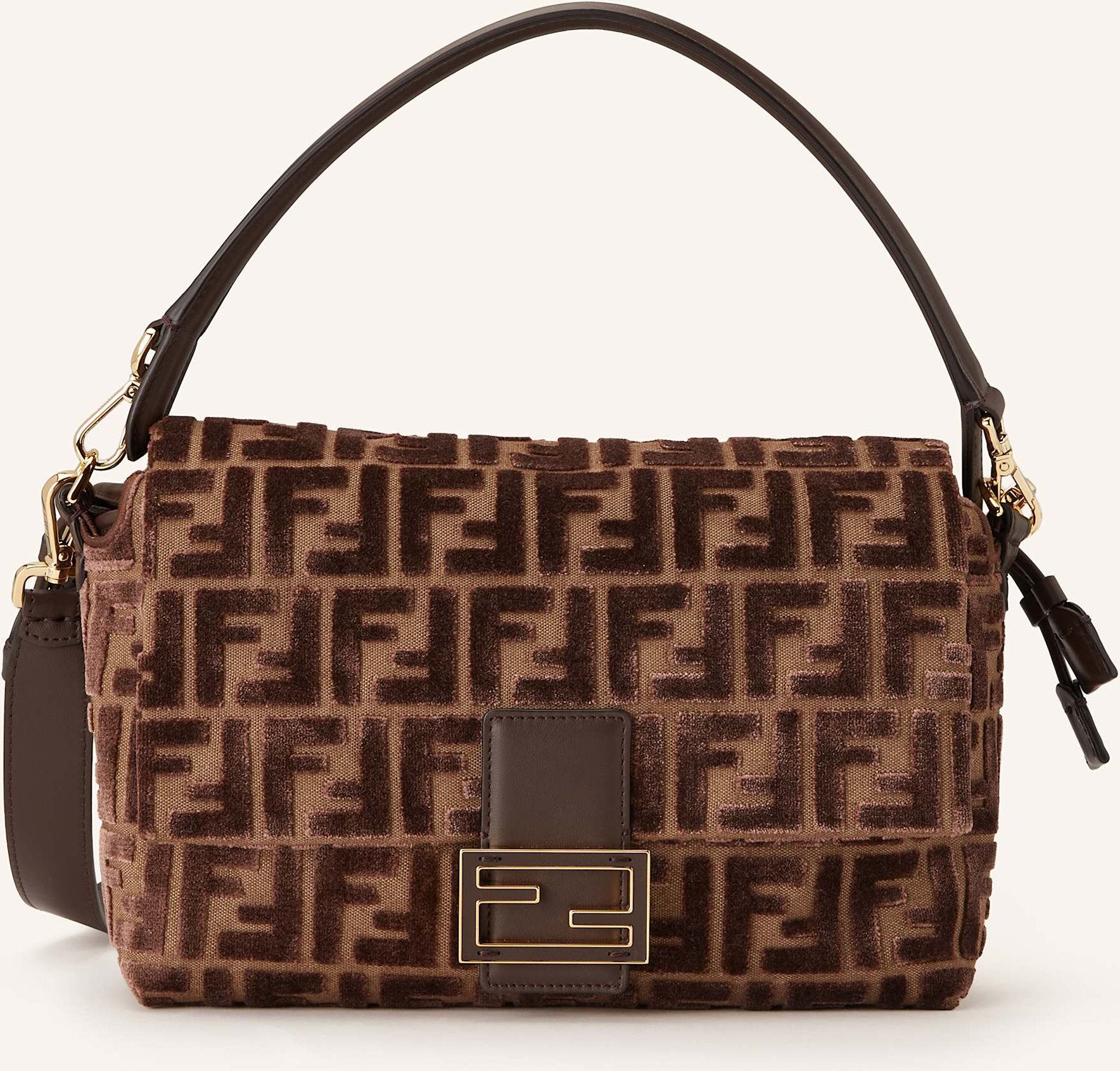 Thumbnail - Fendi Schultertasche Mamma Baguette Medium braun