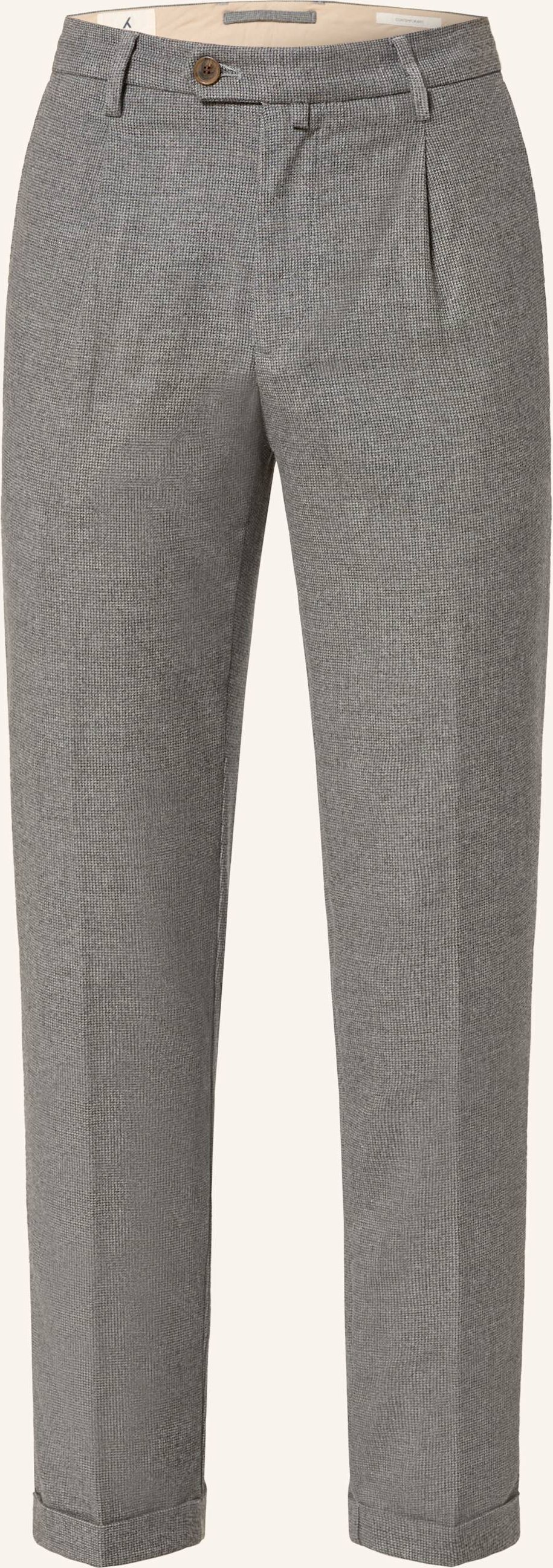 Myths Flanellhose Extra Slim Fit grau