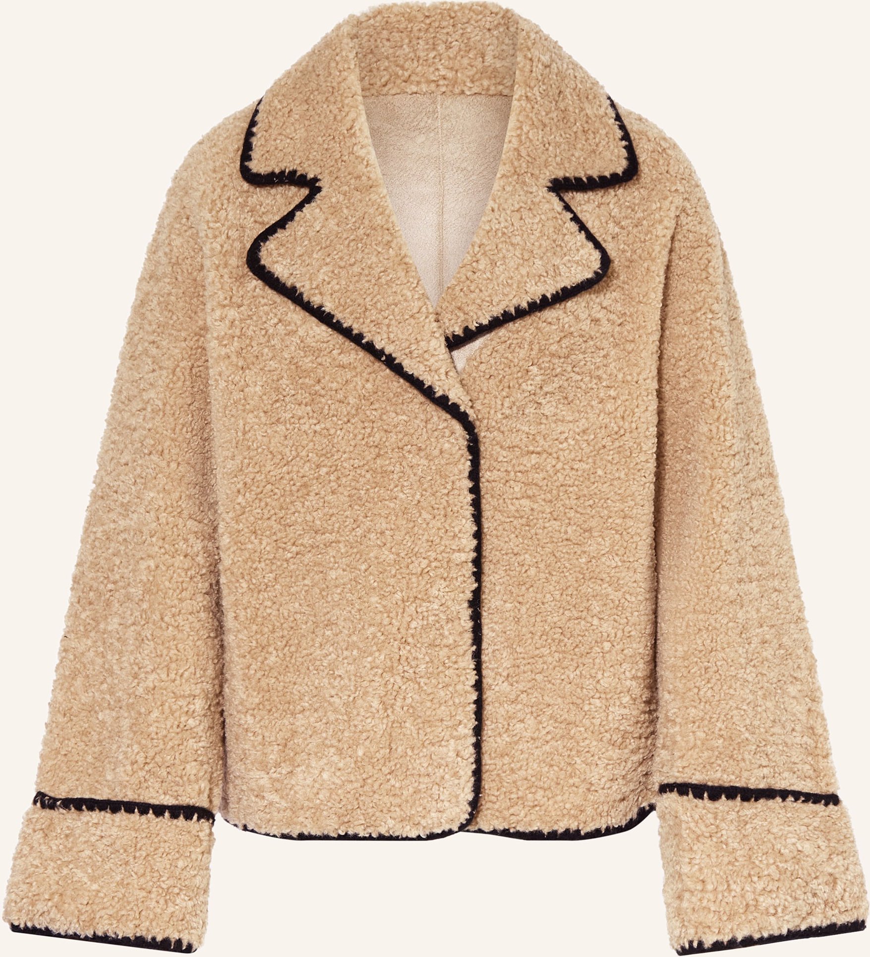 Mrs & Hugs Teddyfell-Jacke beige