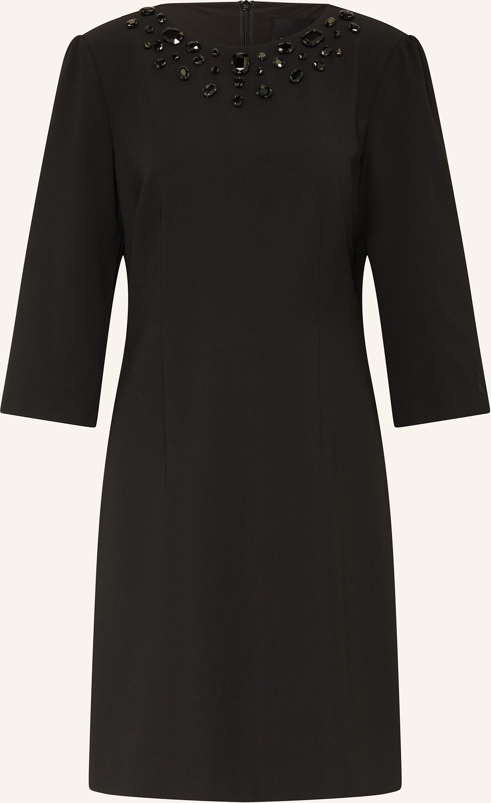 Marc Cain Kleid Mit 3/4-Arm Und Schmucksteinen schwarz