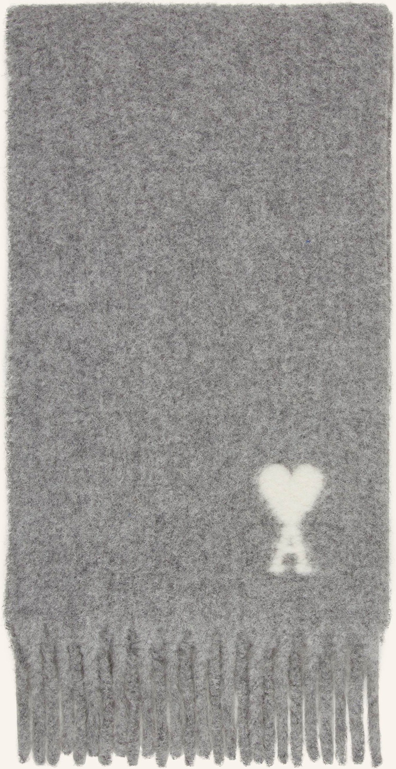 Ami Paris Alpaka-Schal grau