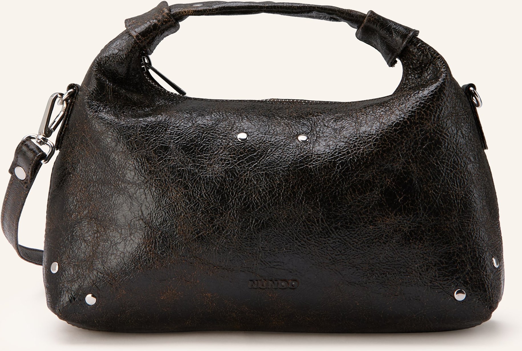 Núnoo Handtasche Dandy Pélé Mit Nieten braun